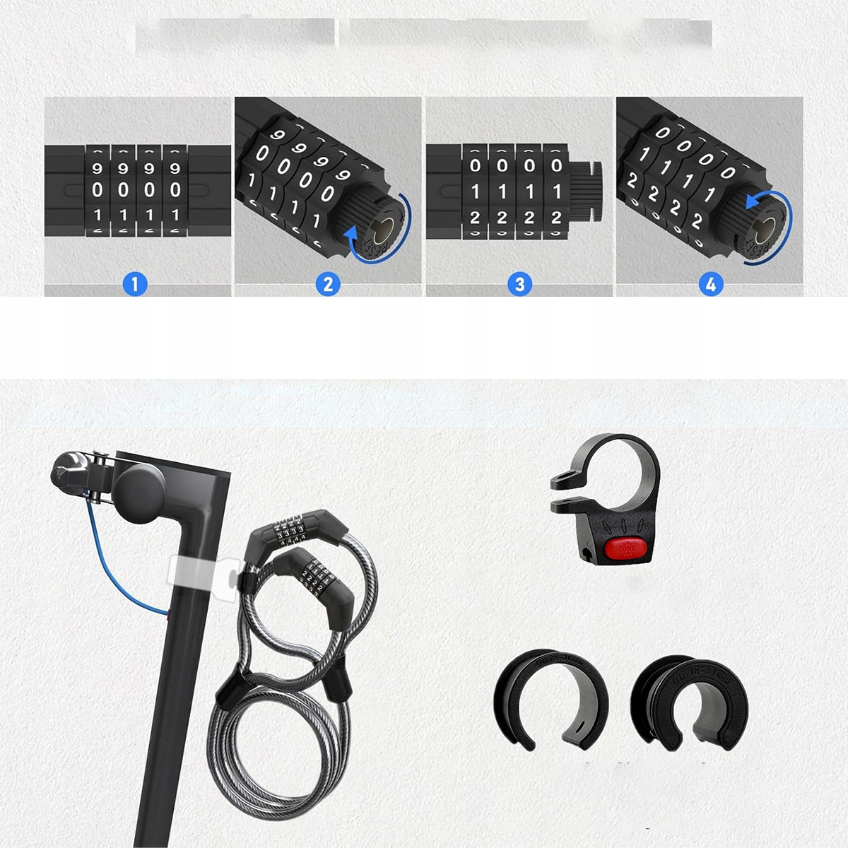 Handcuff clasp for electric scooter Special steel lock 105cm Kind padlock