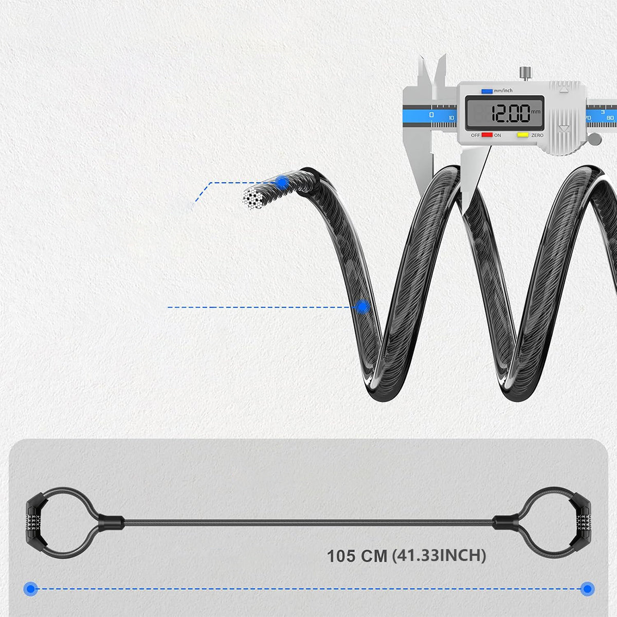 Handcuff clasp for electric scooter Special steel lock 105cm Packaging status original