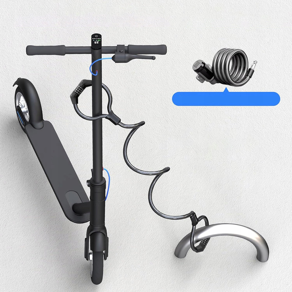 Handcuff clasp for electric scooter Special steel lock 105cm Weight 495 g