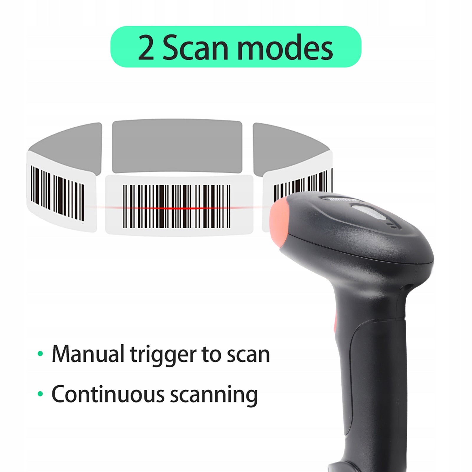 Handheld 1D /2D /QR Barcode Scanner 2.4G Wireless 6J Brand no brand