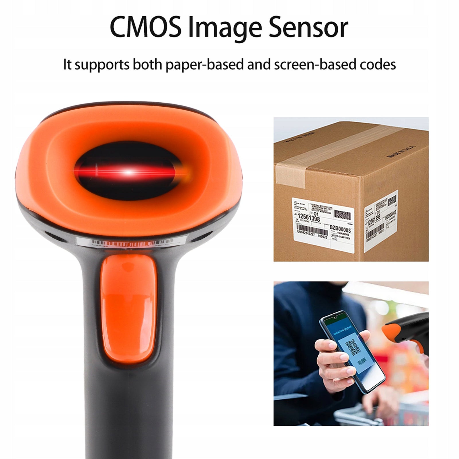 Handheld 1D /2D /QR Barcode Scanner 2.4G Wireless 6J
