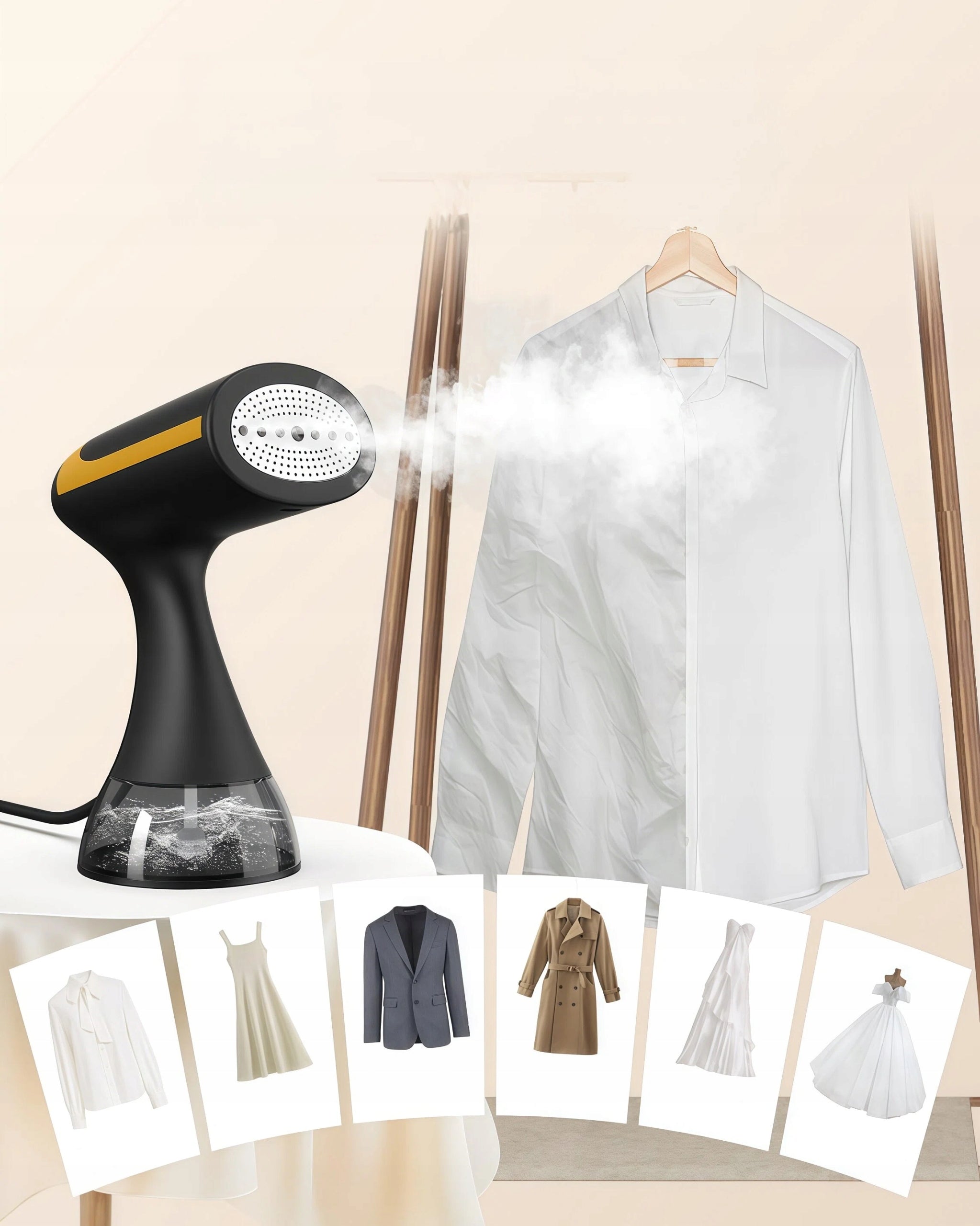 Handheld Clothes Steamer 1500W 300ml 15s Ready For Home And Travel Couple Product depth 11.6 cm