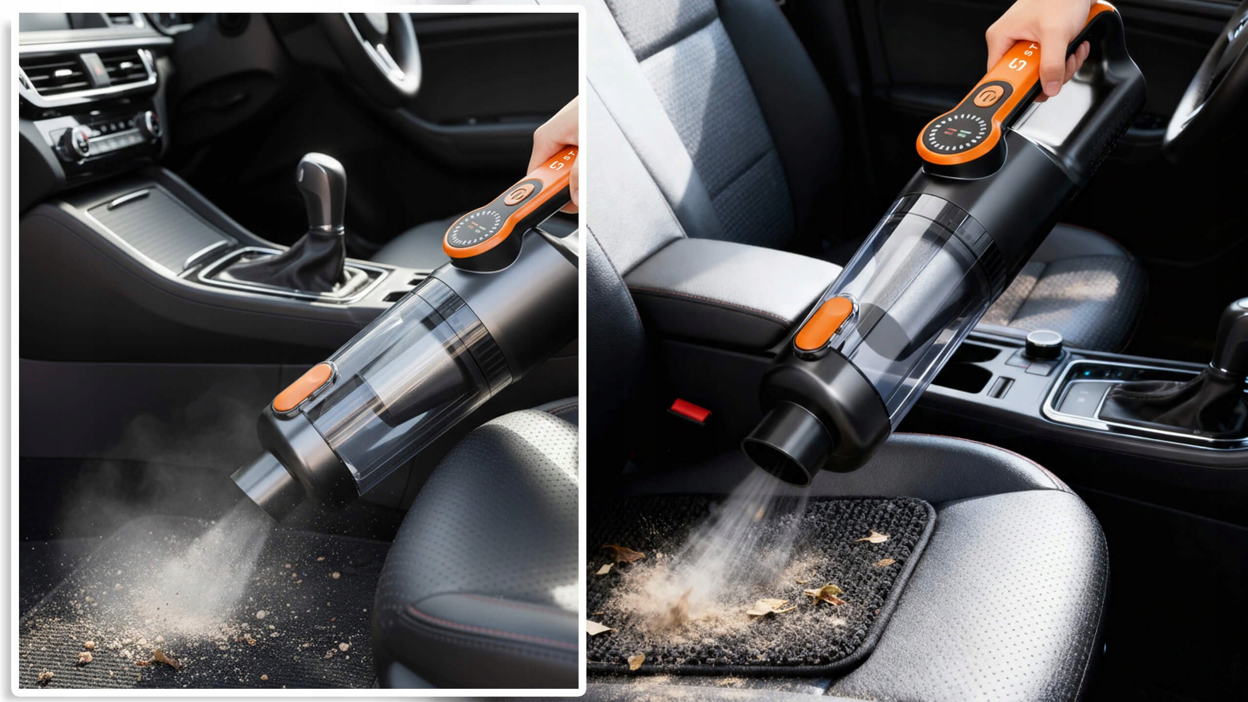 Handheld Cordless Car Vacuum Cleaner for Car Rechargeable USB 17 kPa Dominant color black