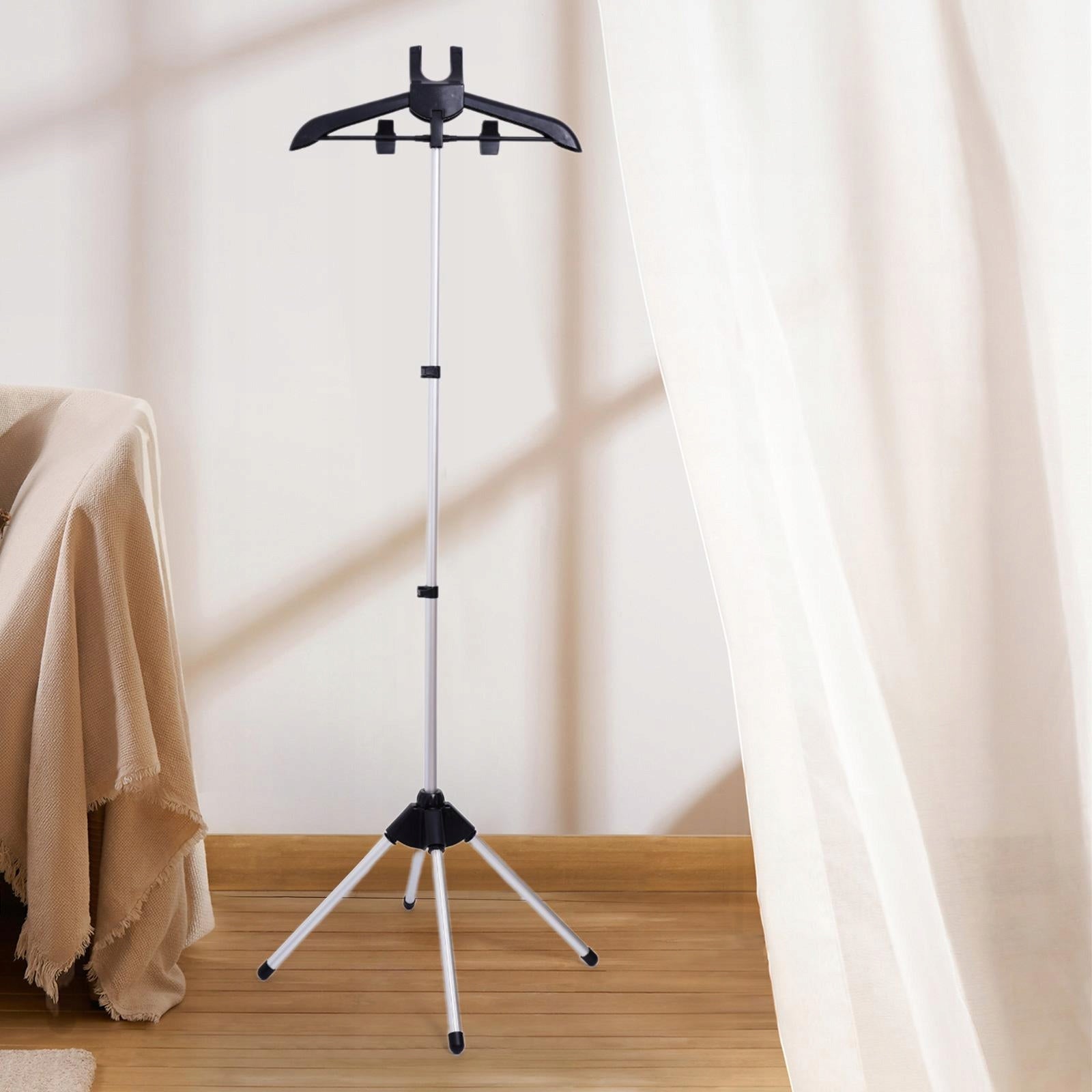Handheld Garment Steamer Rack Easy to Storage Aluminum Alloy Standing black