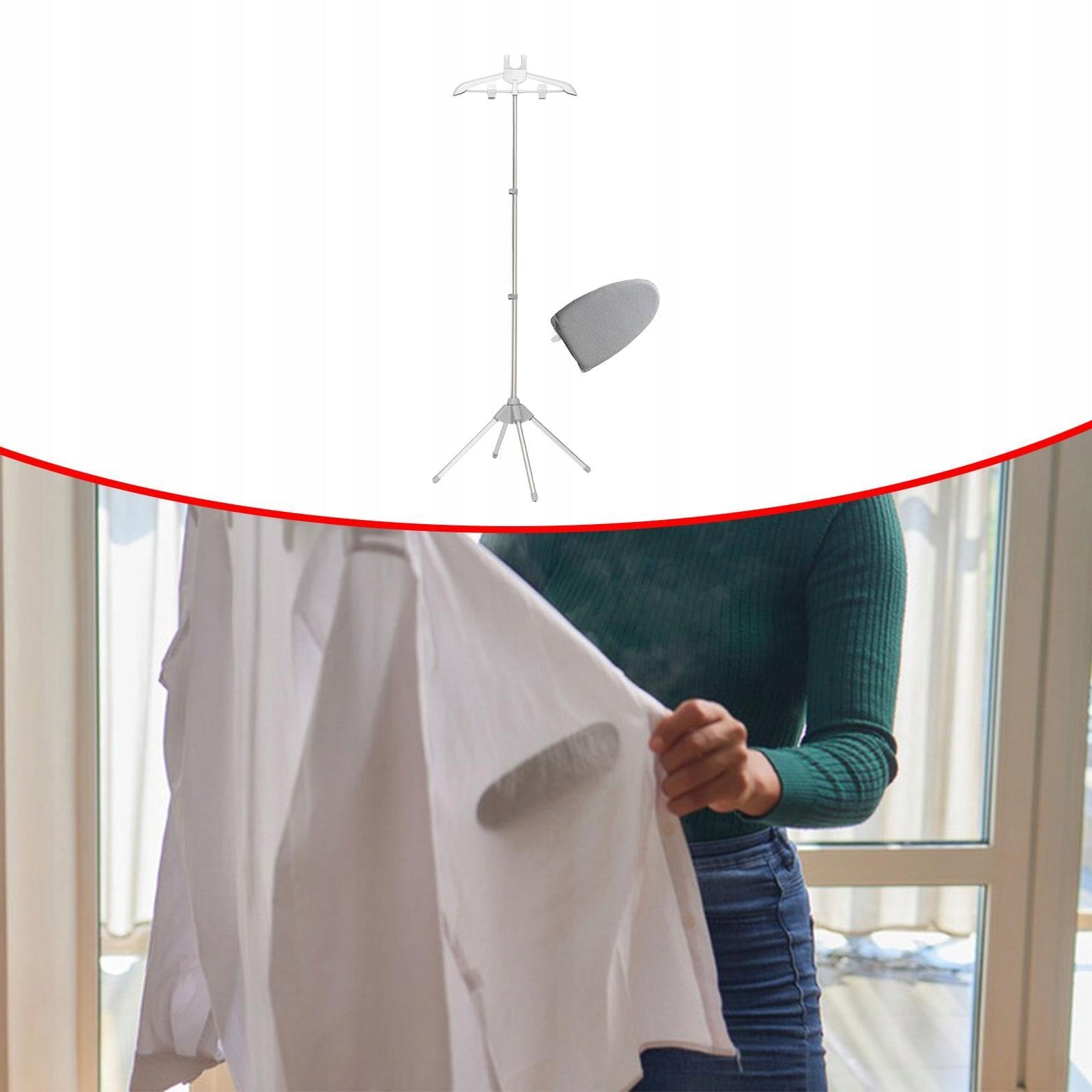 Handheld Garment Steamer Rack with Ironing Glove for Overcoat Vest Gray