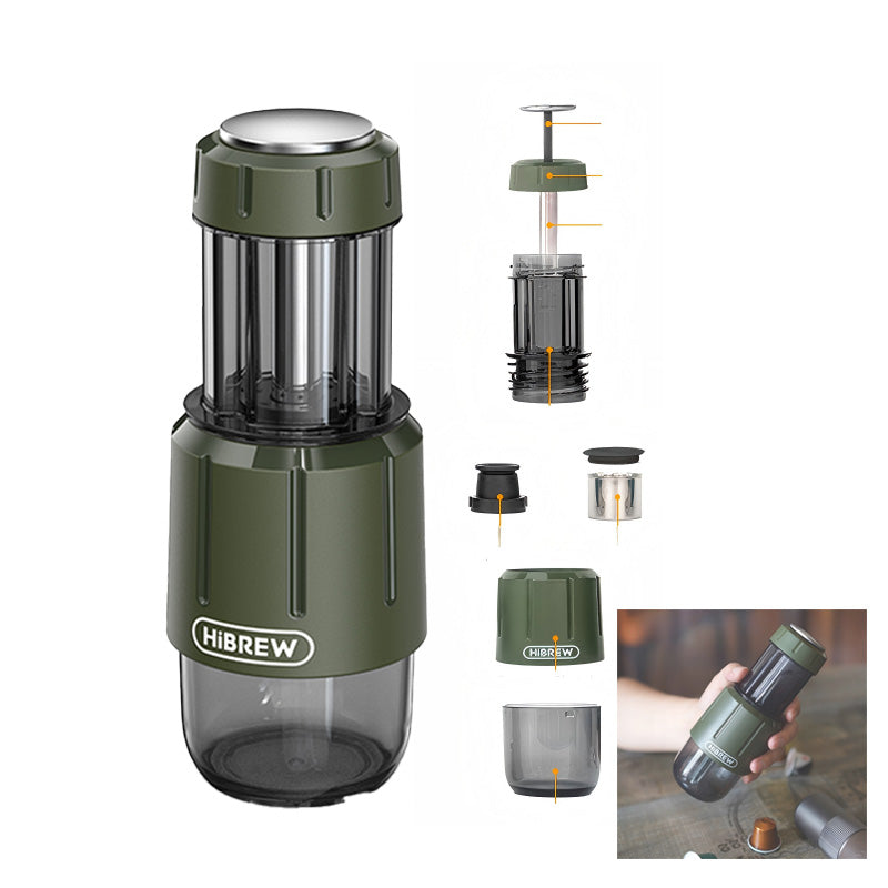 Handheld Portable Expresso HiBREW H4D 8 – 15 Bar Green Dual Function