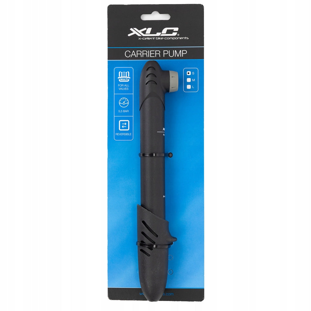 Handheld bicycle pump XLC PU-C01 mounted on the rack Kind manual