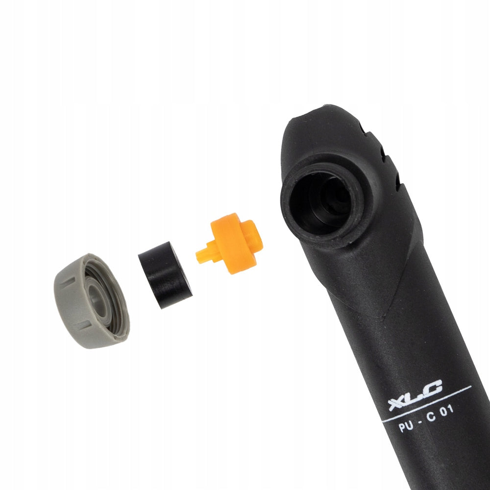 Handheld bicycle pump XLC PU-C01 mounted on the rack Model bagażnikowa