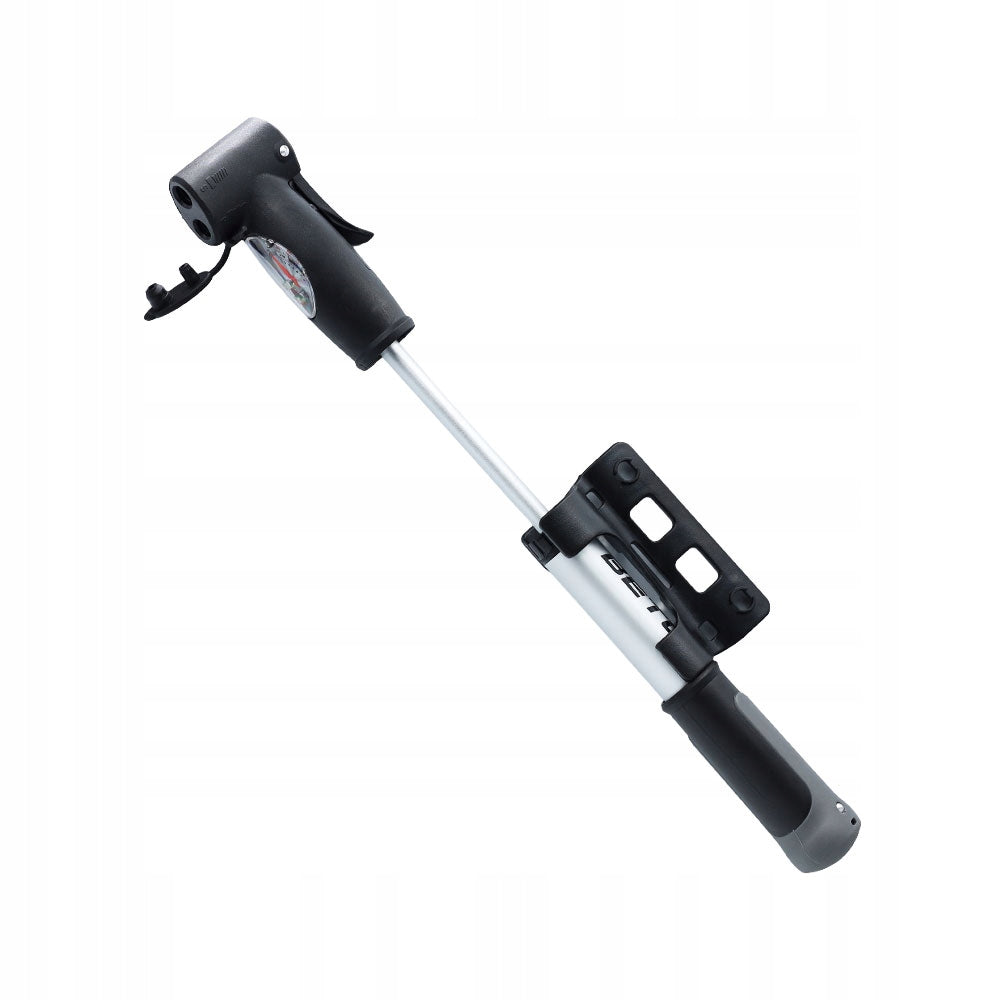 Handheld bicycle pump with bicycle pressure gauge with valve clamp AV/DV/FV Manufacturer code CLD-024NAG