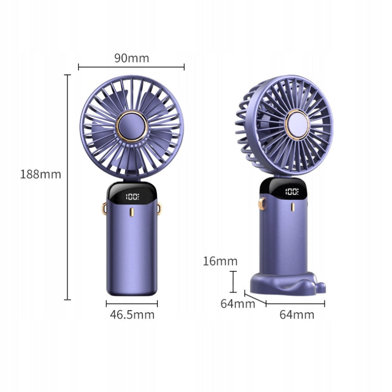 Handheld fan, USB-C portable, foldable, digital display Manufacturer code ZN260425