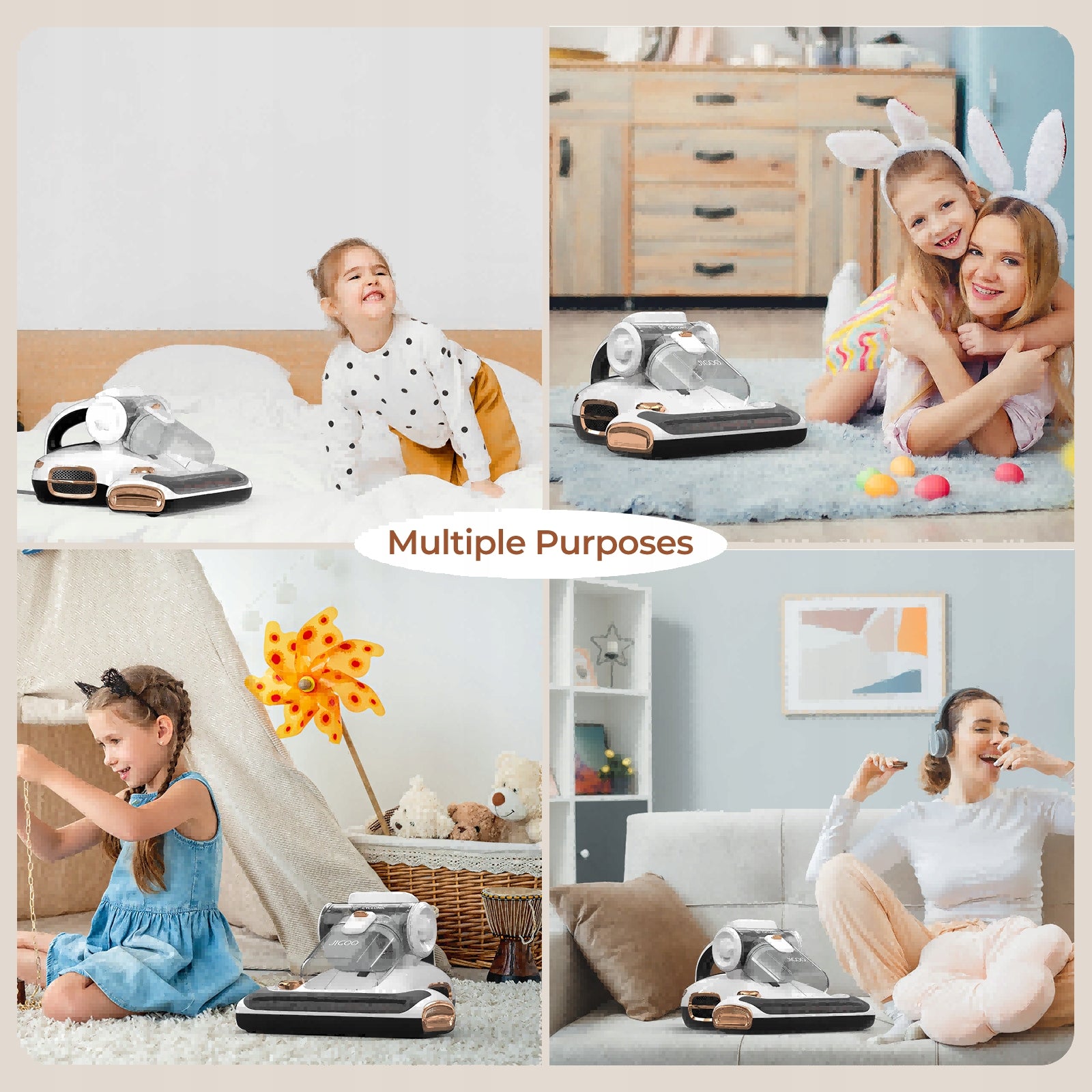 Handheld vacuum cleaner for mattresses 700W 15KPa JIGOO T600 UV 99,99% mites White Power supply mains
