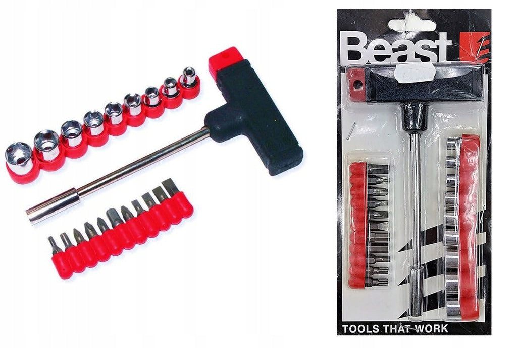 Handle 'T' with tips set of 21elements screwdriver for bits 701210