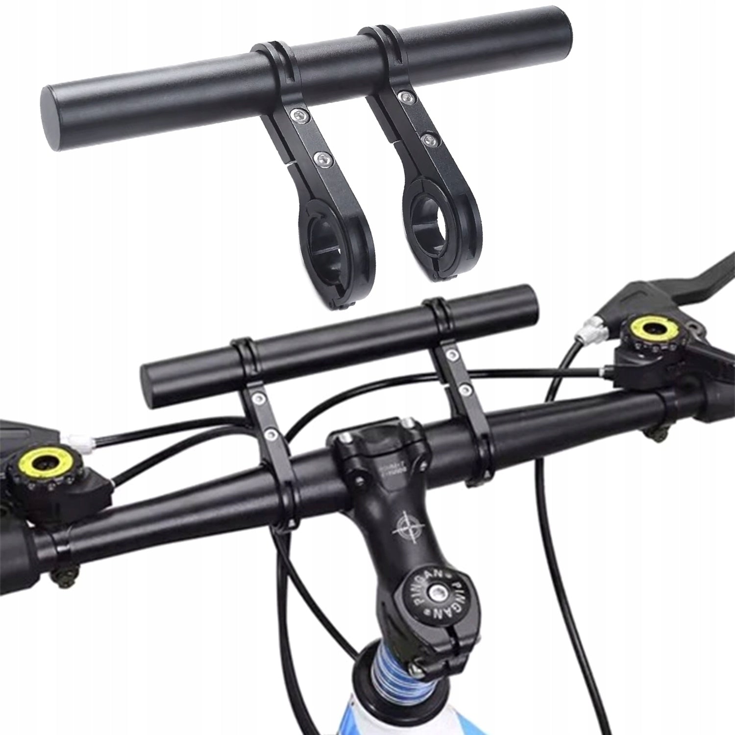 Handlebar extension bicycle holder adapter additional 20cm