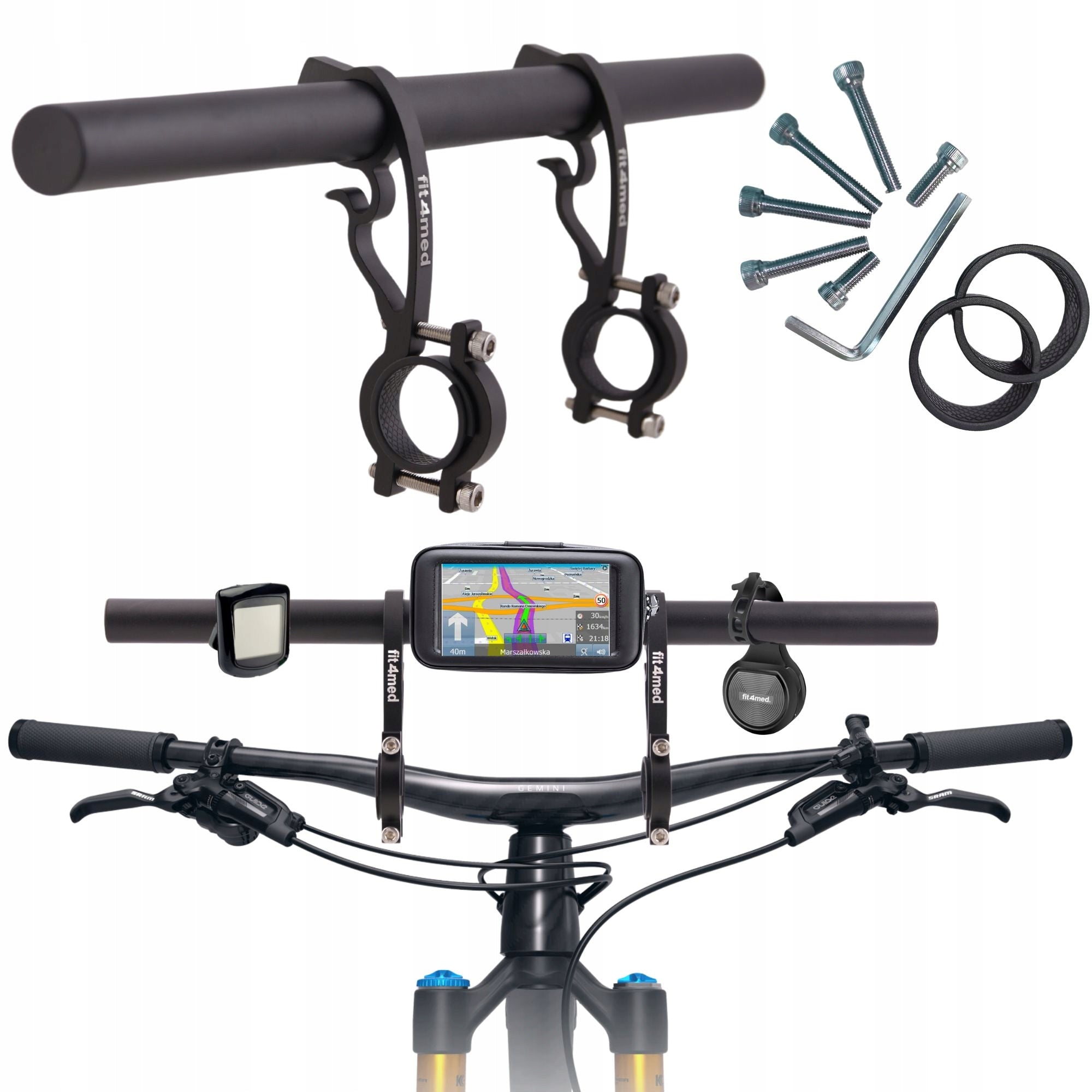 Handlebar extension bicycle holder adapter additional 40cm Brand Fit4Med