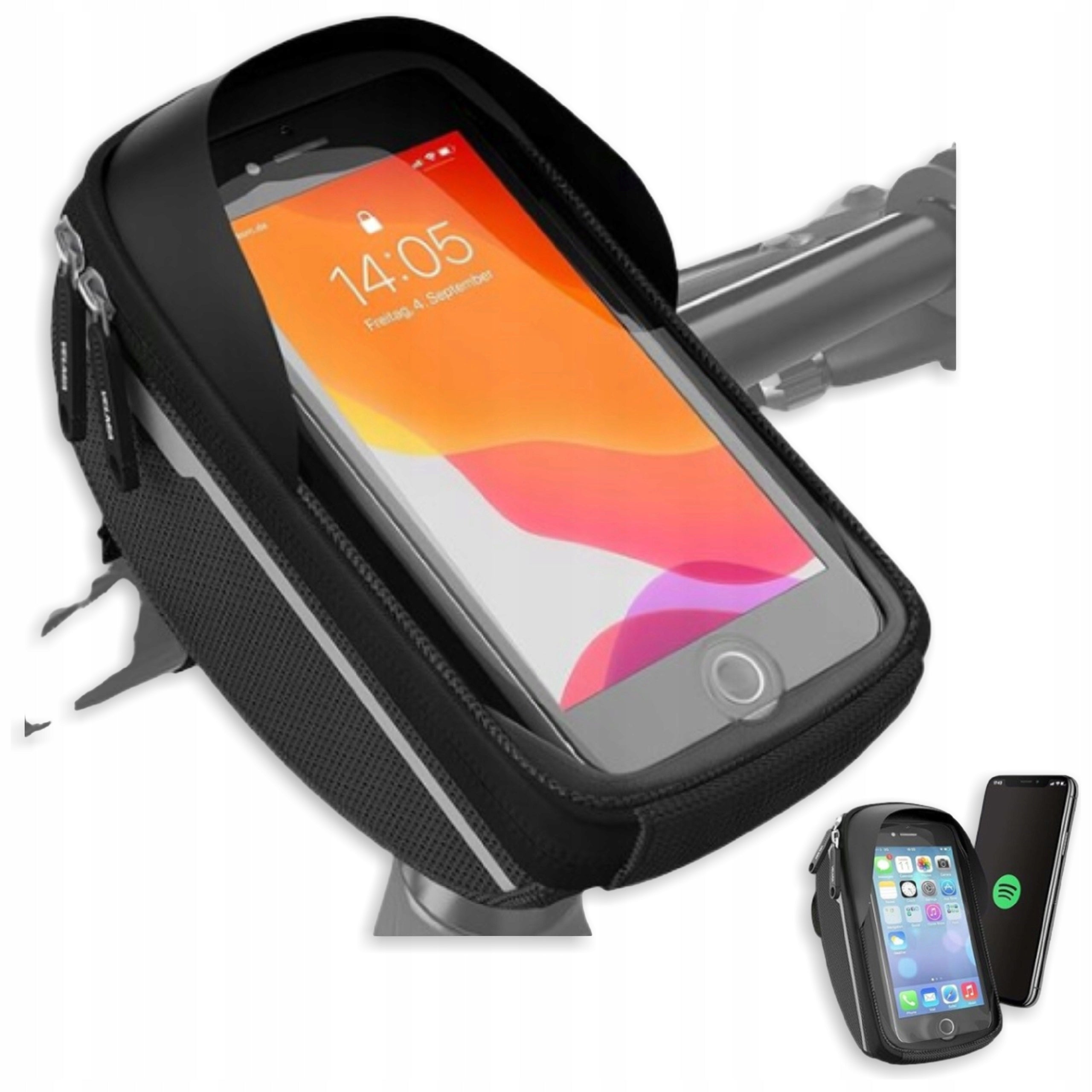 Handlebar pouch Velmia waterproof phone case 6,4" bicycle Packaging status original