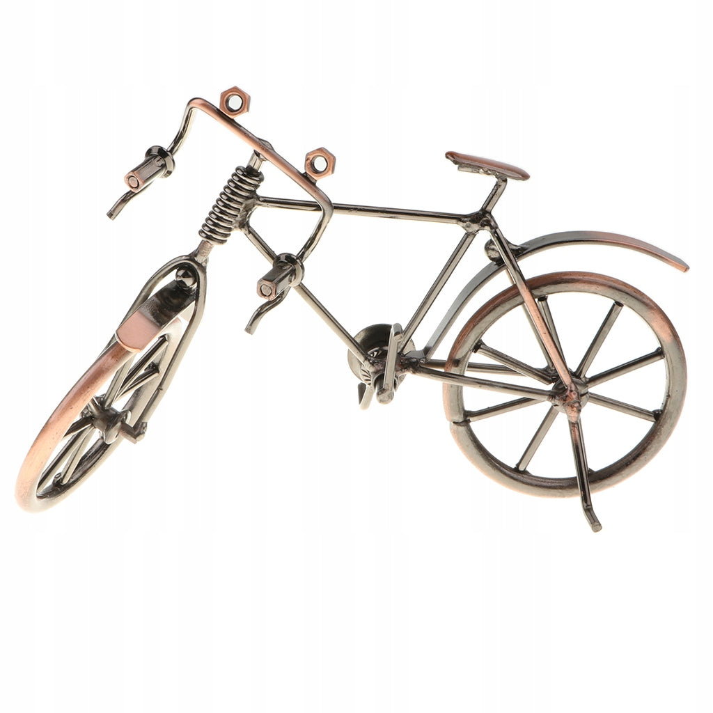 Handmade 7" Iron Retro Bicycle Model Sculpture Mini Bike Replica Home Decor