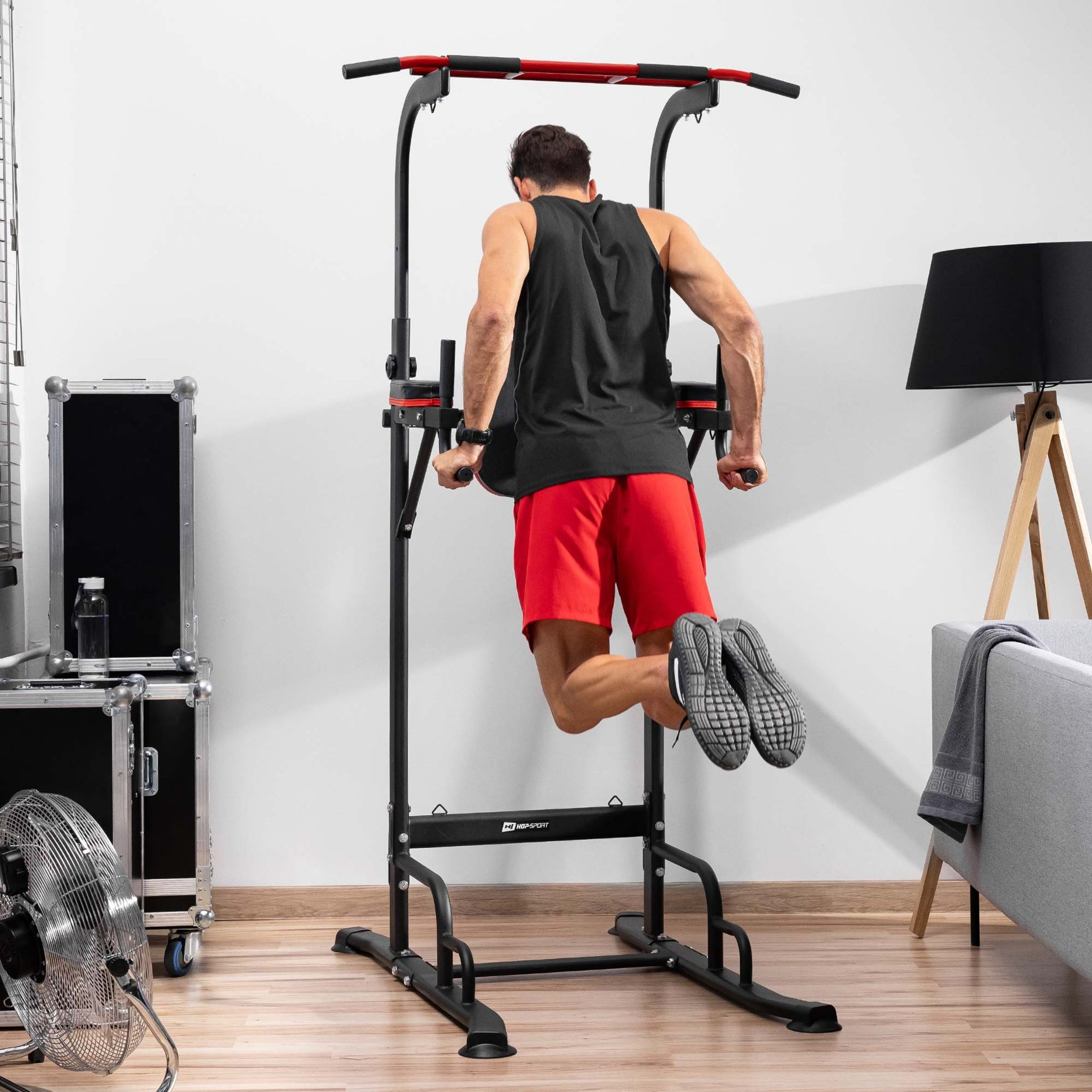 Handrails for abdominal muscle exercises with bar and expanders Hop Sport strong Model Drążek stacjonarny i poręcze HS-1016K