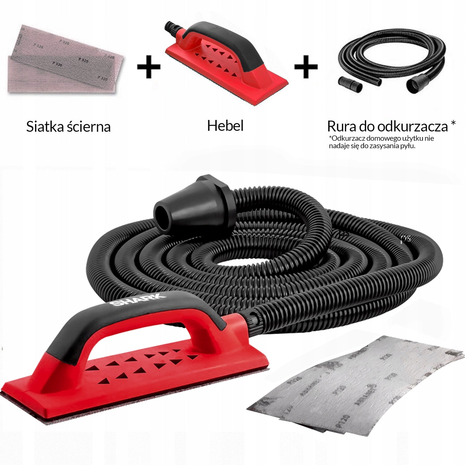 Handy Kit Set for manual grinding of gypsum finish Shark Brand Shark
