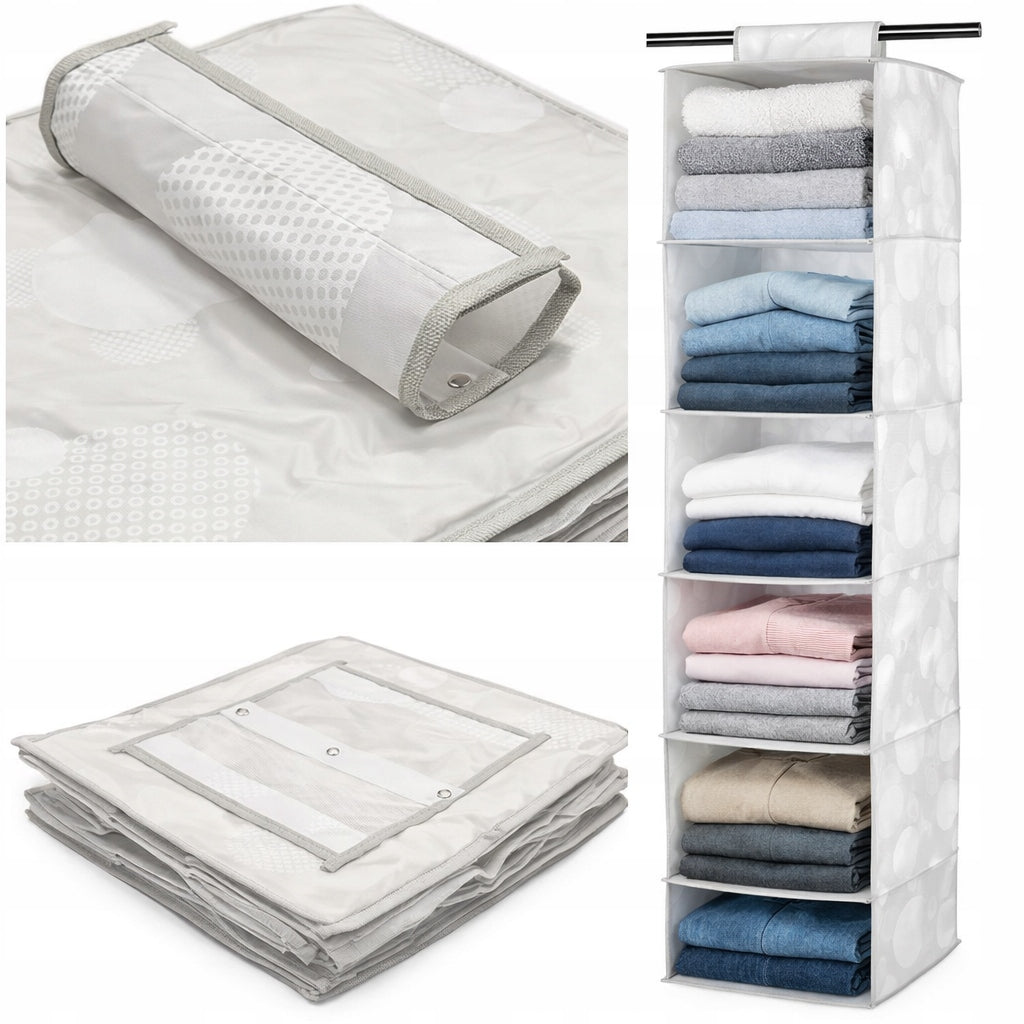 Hanging Organizer 6 Shelves for Wardrobe Textile Practical Clothes Shelf