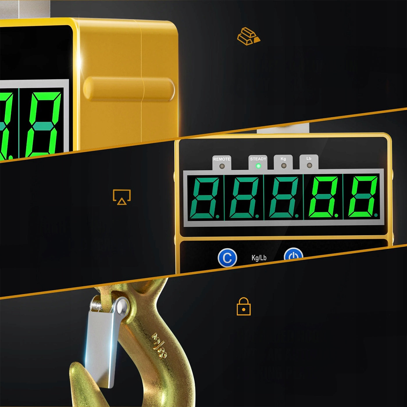 Hanging Scale 2000kg 2T Electronic Crane Remote Control Industrial Battery Brand no brand