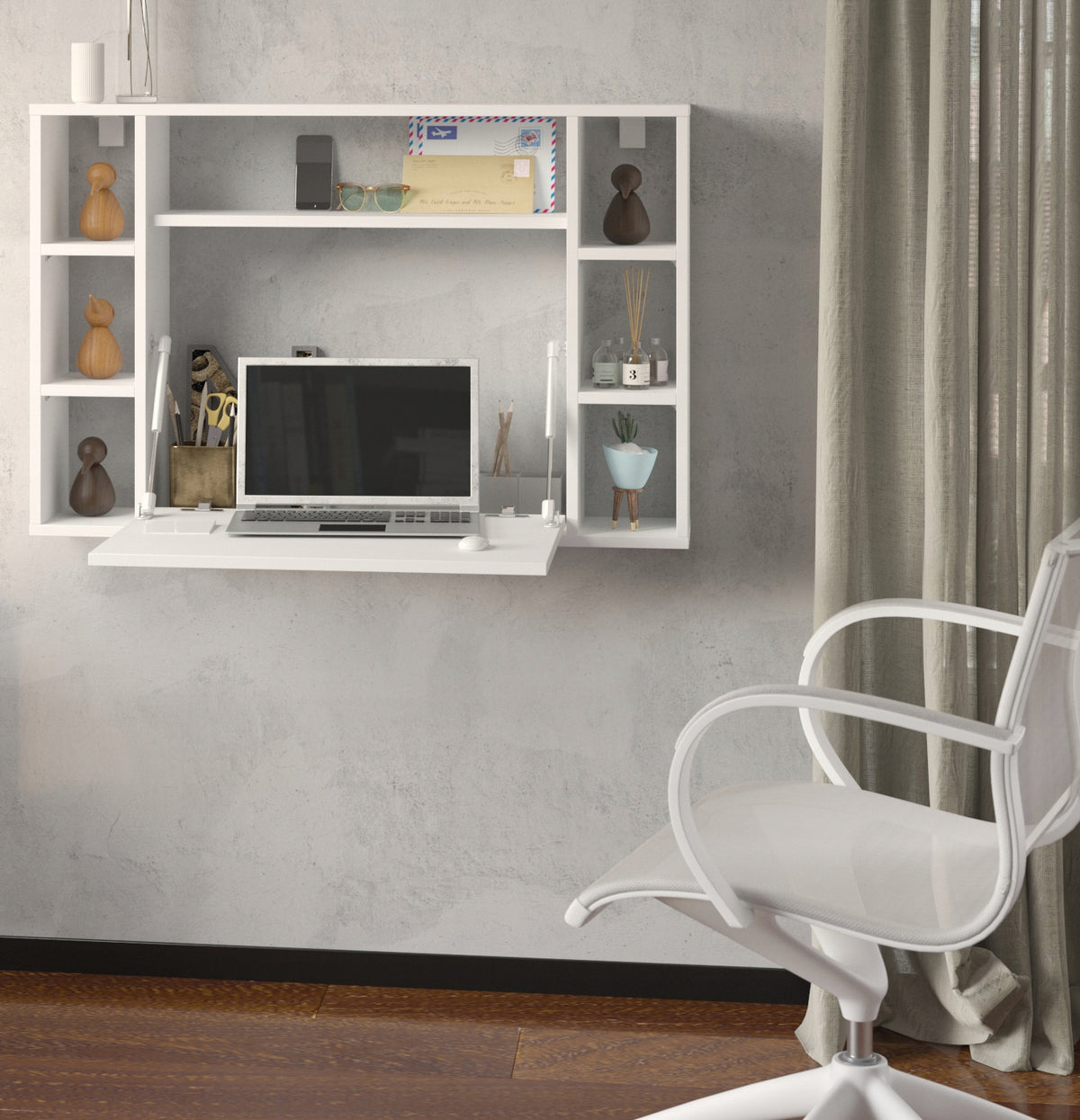 Hanging desk small space Muse 94 x 20 x 62 cm white EAN (GTIN) 5906721154693