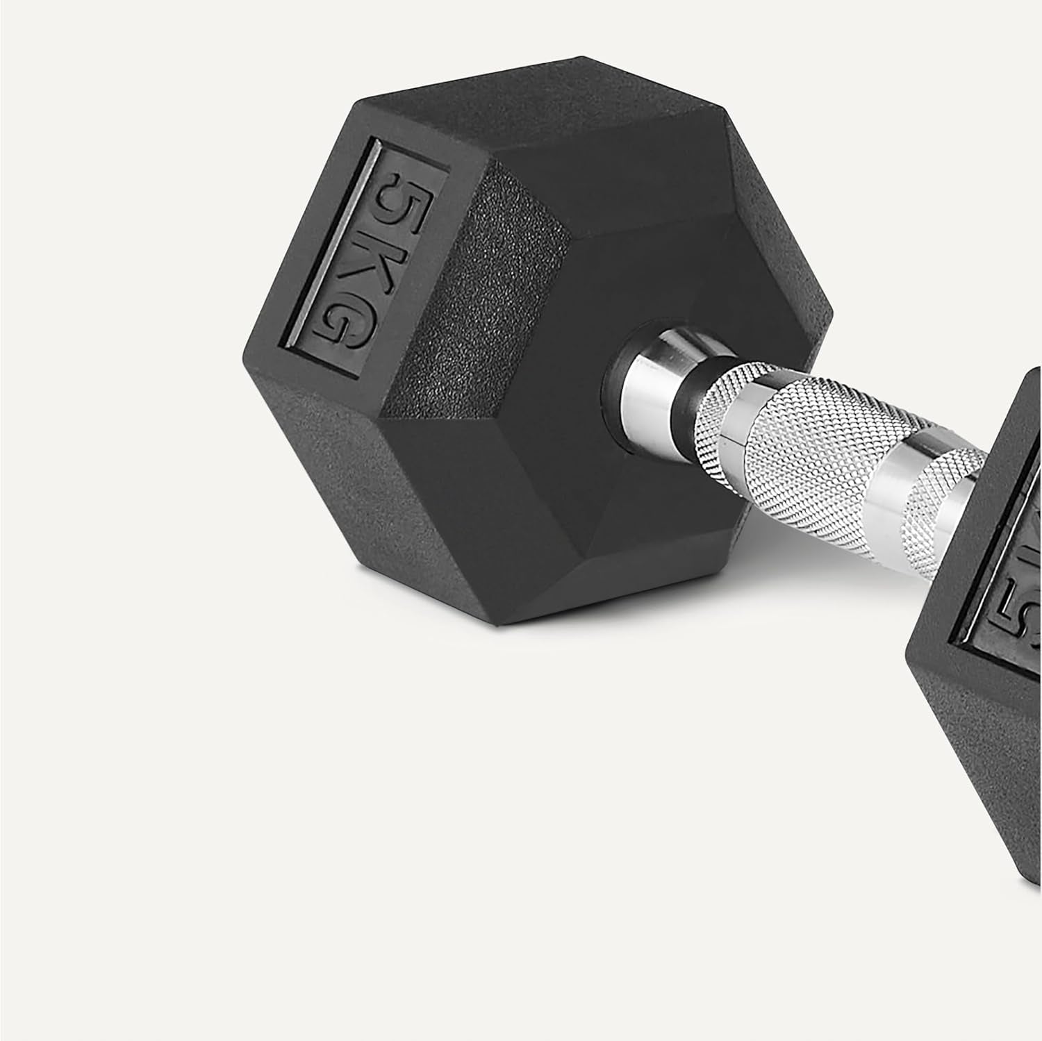 Hantel Cast Iron Dumbbell Weight Rubberized HEX 5 kg for Exercise Packaging status original