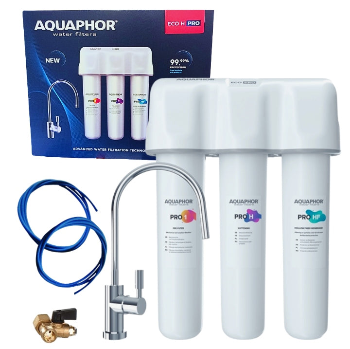 Hard water filter softening under the kitchen sink AQUAPHOR ECO H PRO +faucet