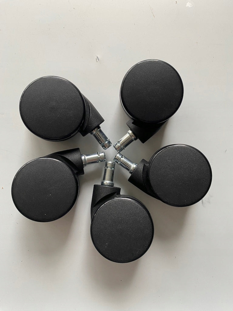 Hard wheels durable for swivel chair 5 PCS fi 60 KT16/32/60 Manufacturer code KT16/32/60 czarny
