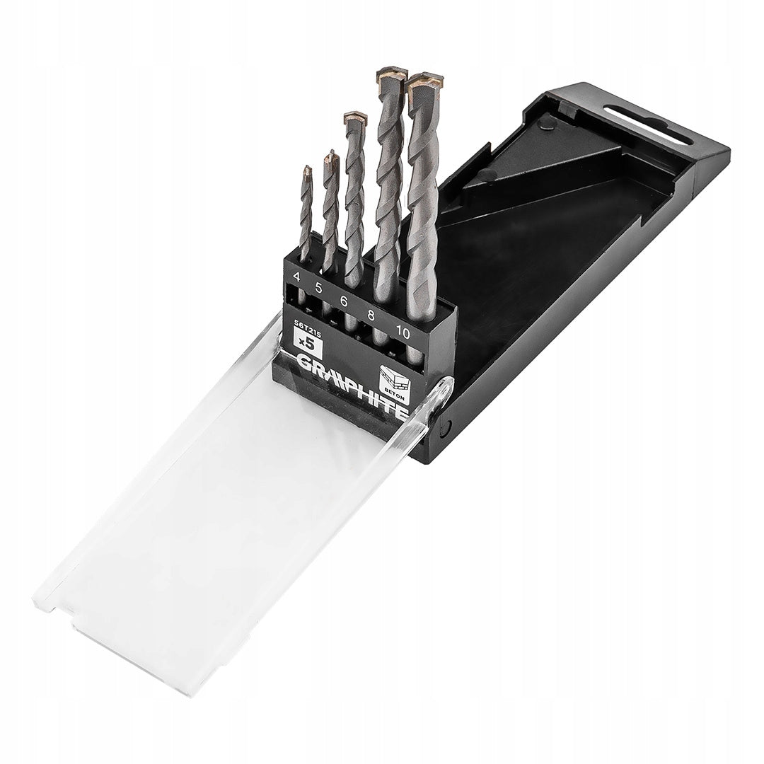 Hardened concrete drill bit set: 4, 5, 6, 8, 10 mm, 5 pcs.