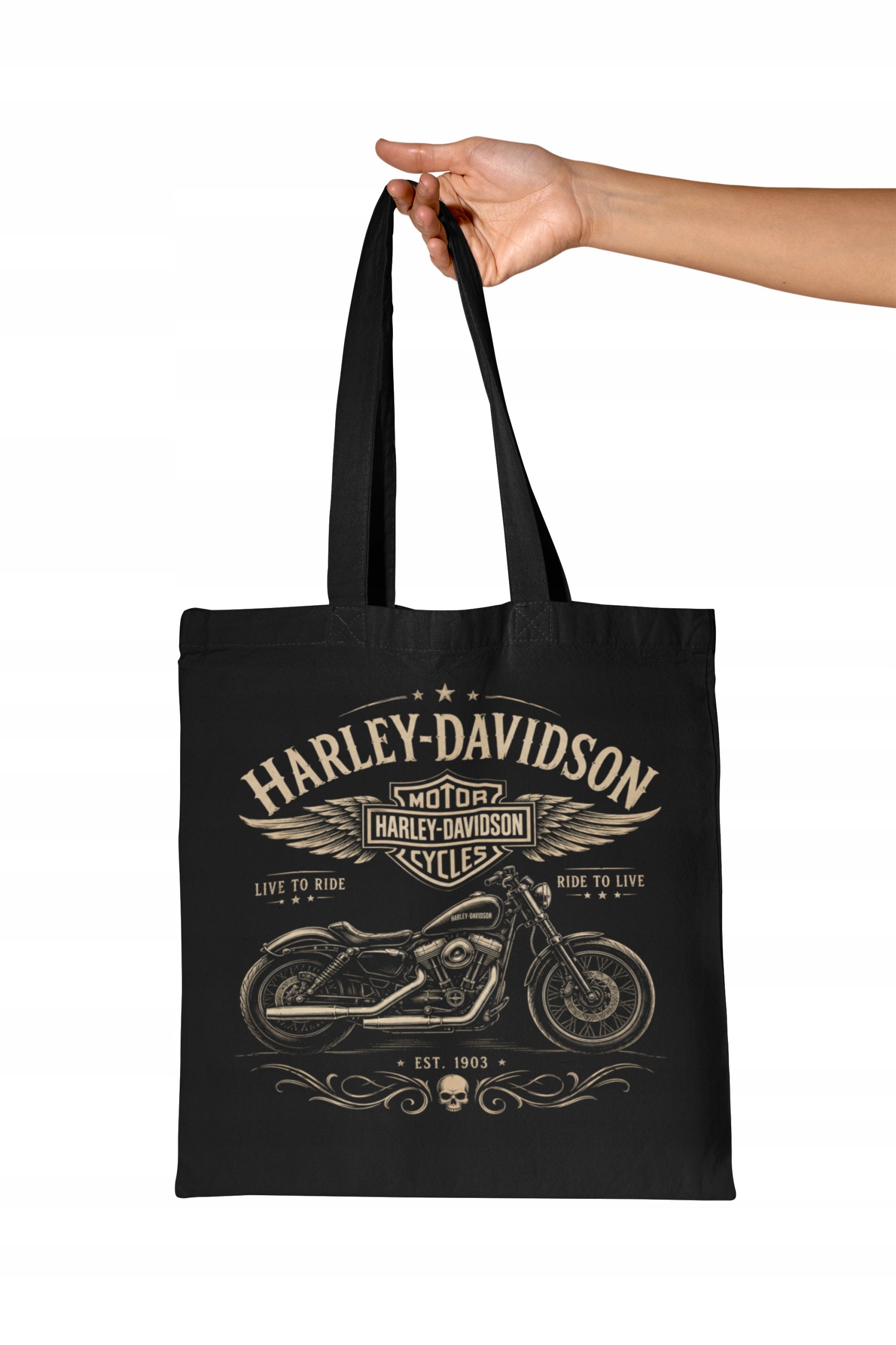Harley Davidson black cotton motorcycle bag unisex motorcycle gift