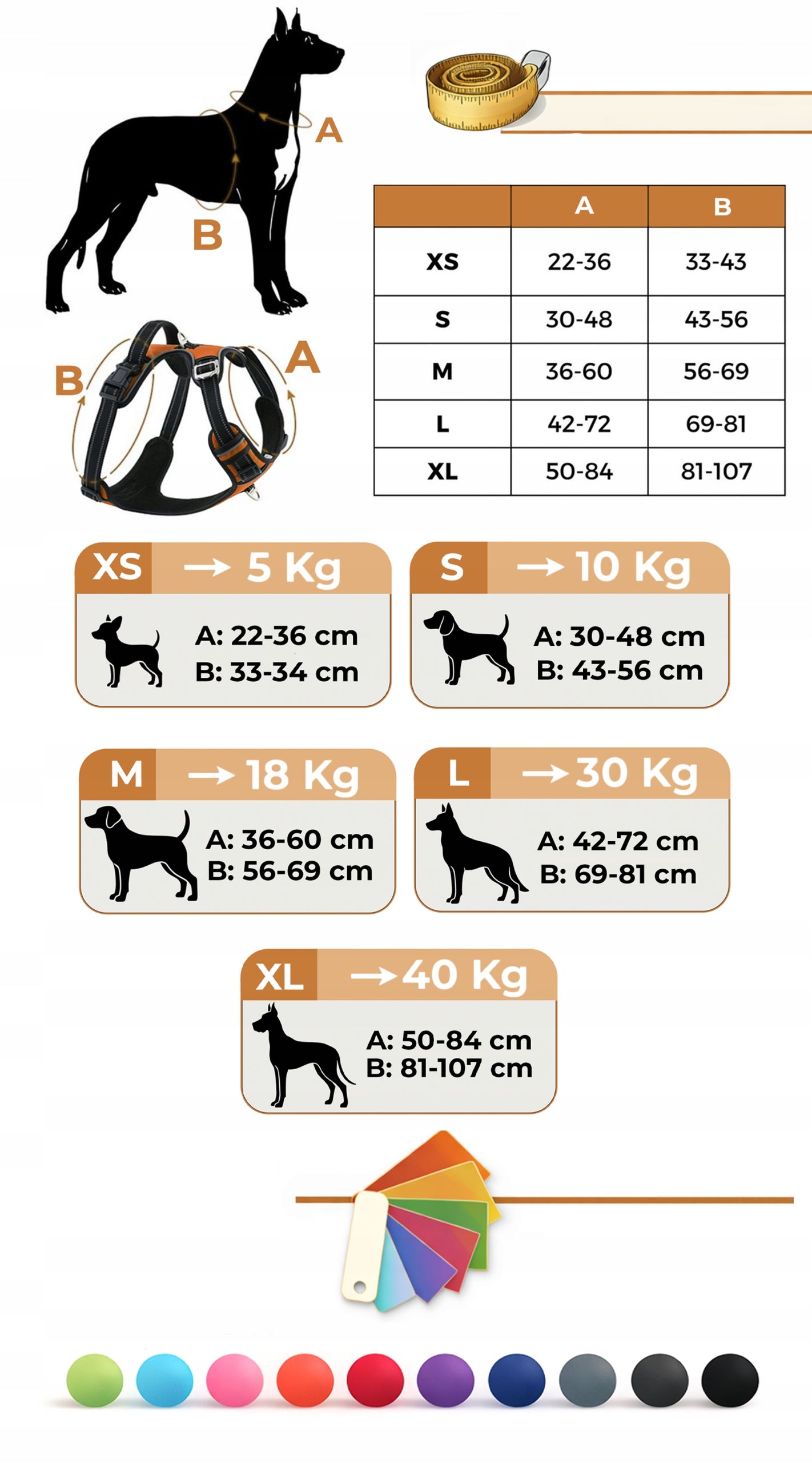 Harness for French bulldog pressure-free guard HUGGY DOGGY adjustable M Size M