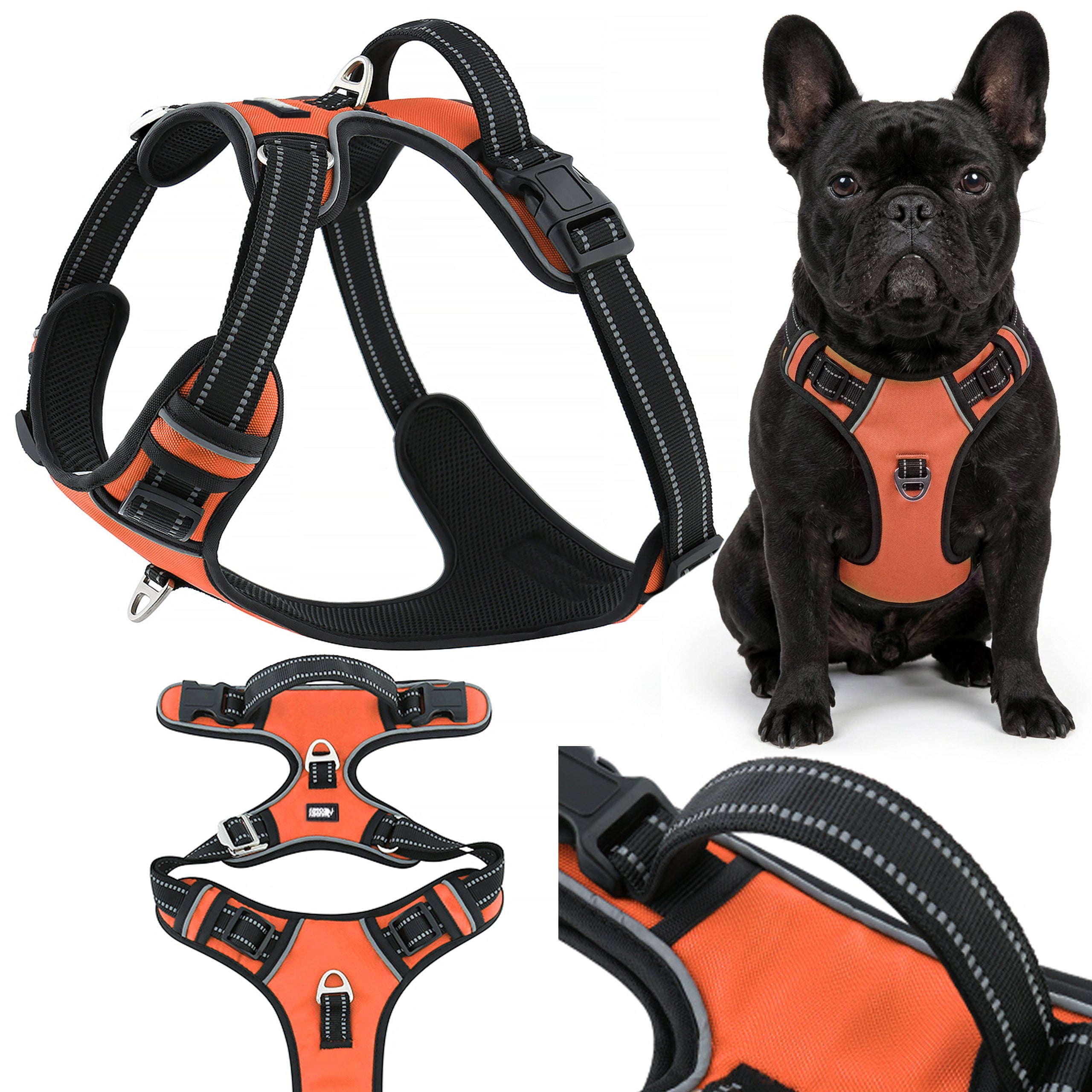 Harness for French bulldog pressure-free guard HUGGY DOGGY adjustable M