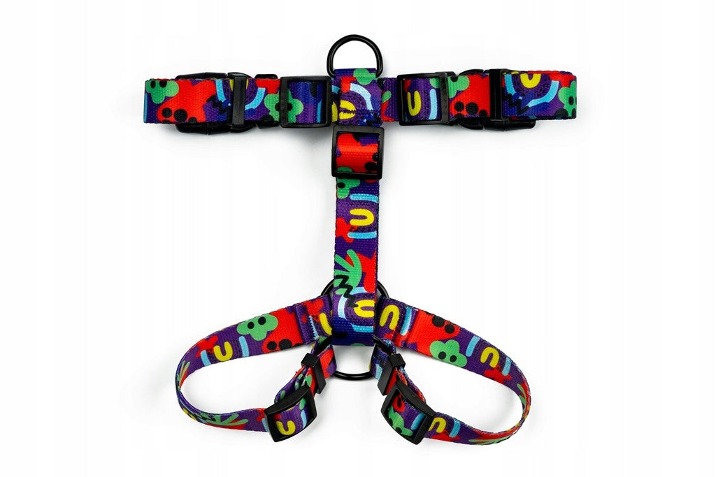 Harness guard for medium dog M |Neon Bloom| comfortable, adjustable colorful Brand no brand