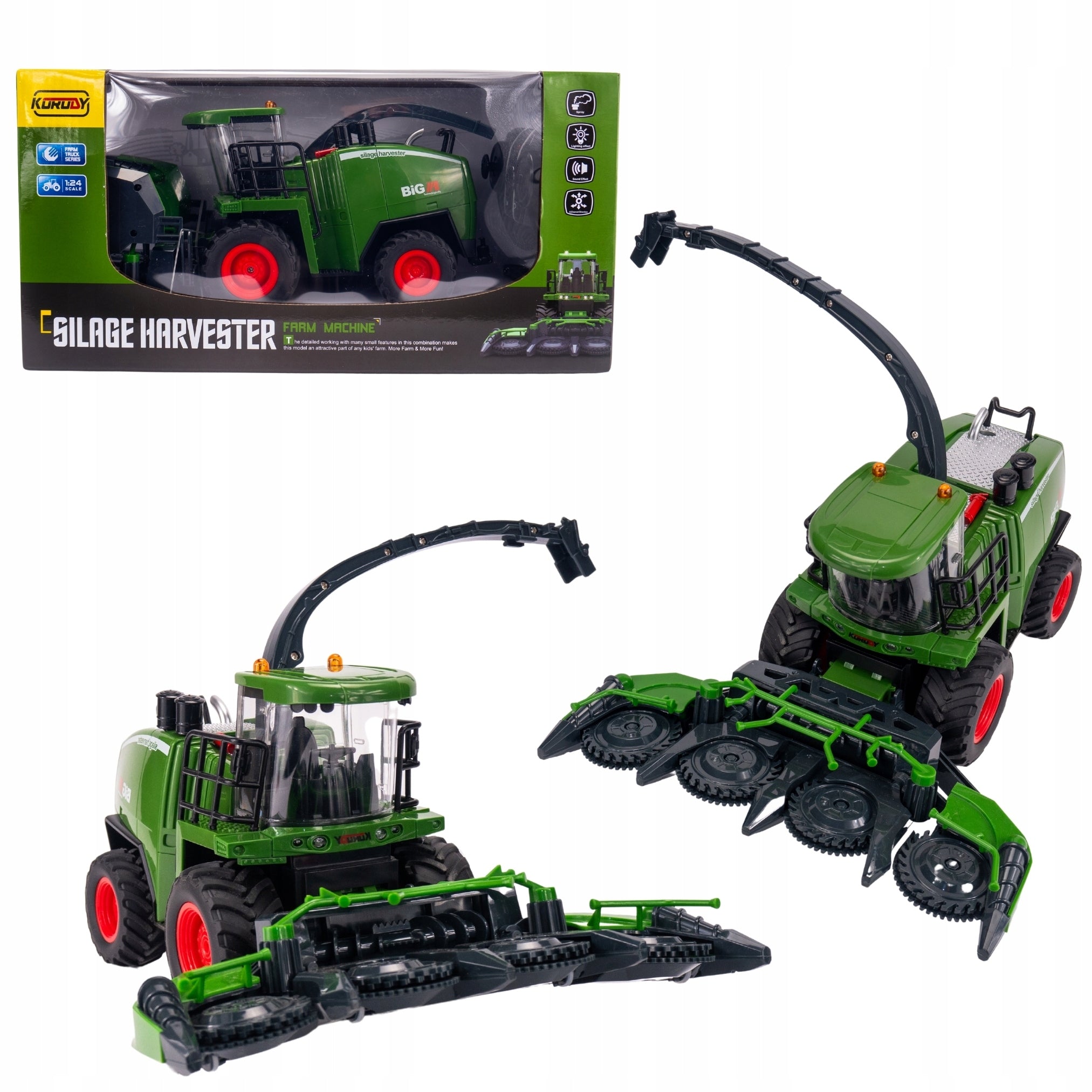Harvester Toy Remote Controlled RC Large Light Smoke Effect and Pilot Farmer Manufacturer code DUŻY KOMBAJN DLA DZIECI NA PILOTA JEDEN HEDER