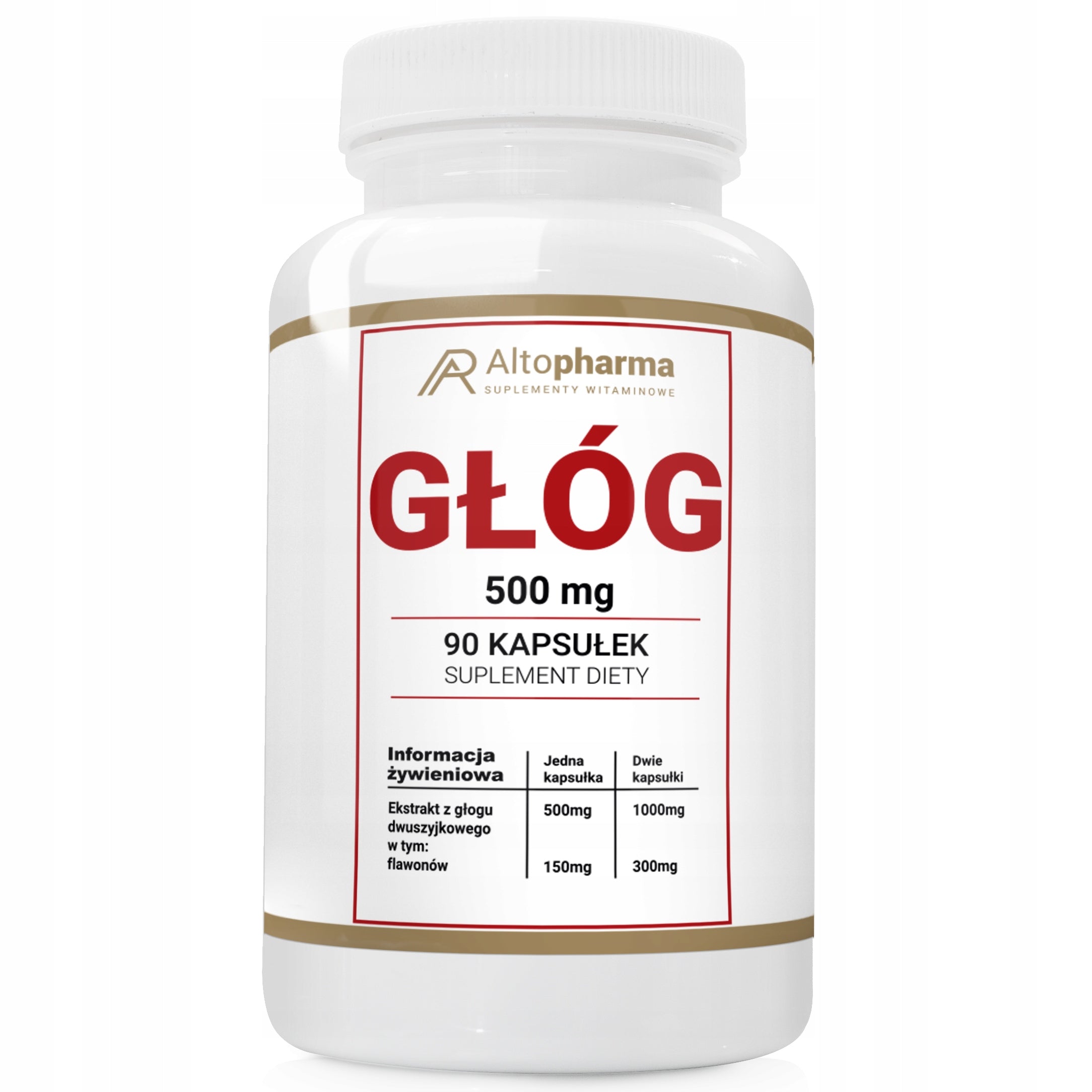 Hawthorn Extract 500mg Support HEART CIRCULATION Alto Pharma 90 kaps.