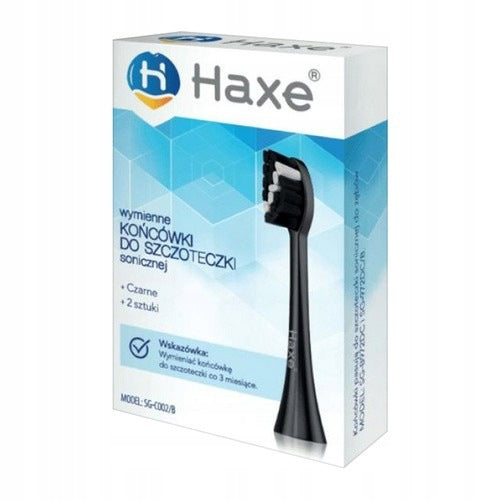 Haxe, sonic toothbrush tips, black, 2 pcs.