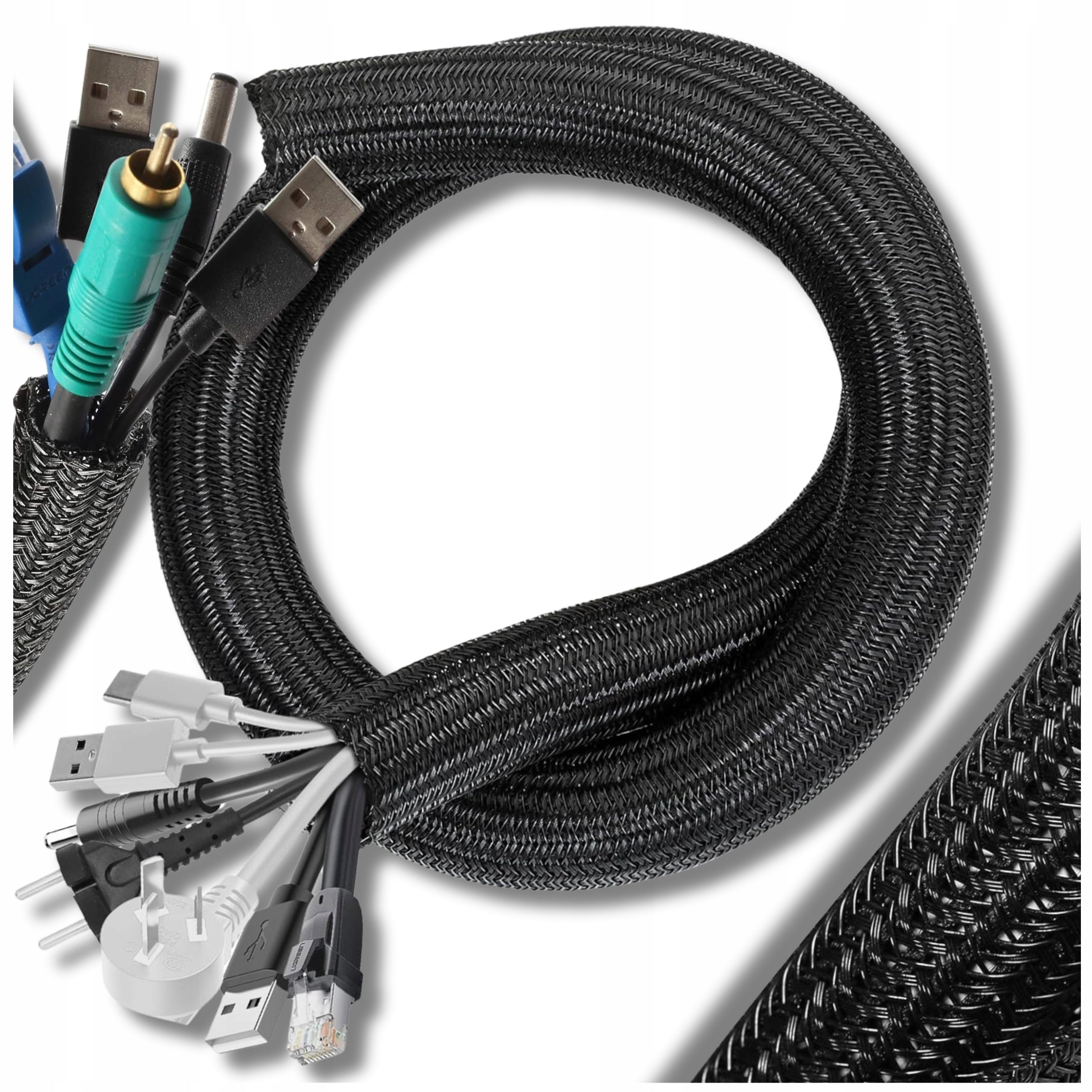 Headband Cable Masker Cover 3m Masking for Cables Black Organizer