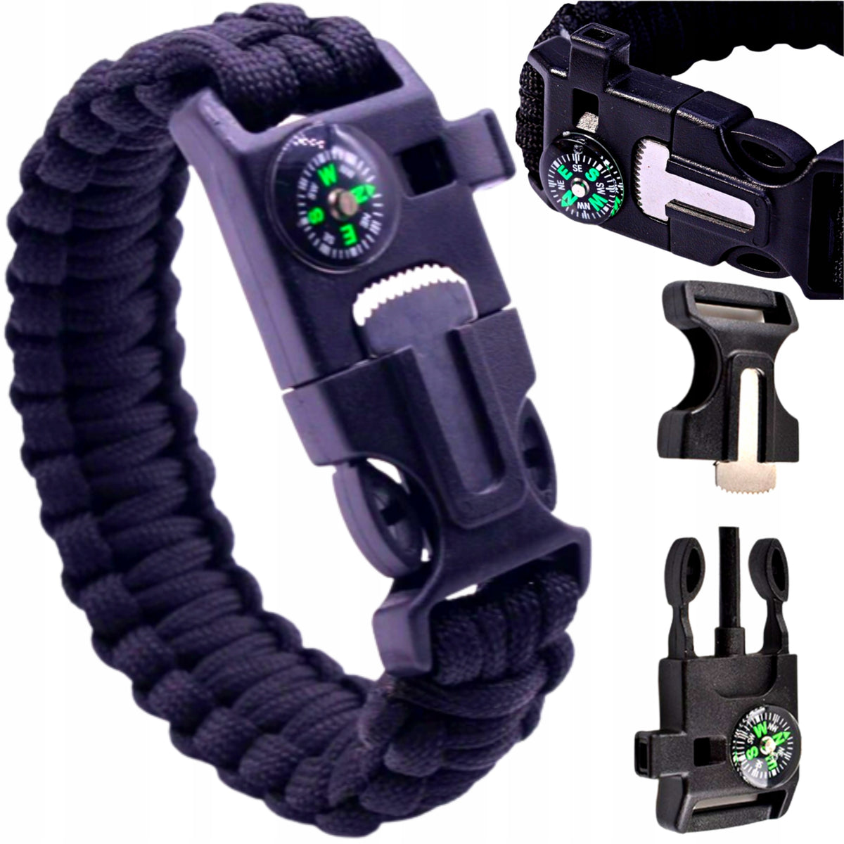 Headband Military BRACELET SURVIVALOVA COMPASS CHAIR WHISTLE CORD