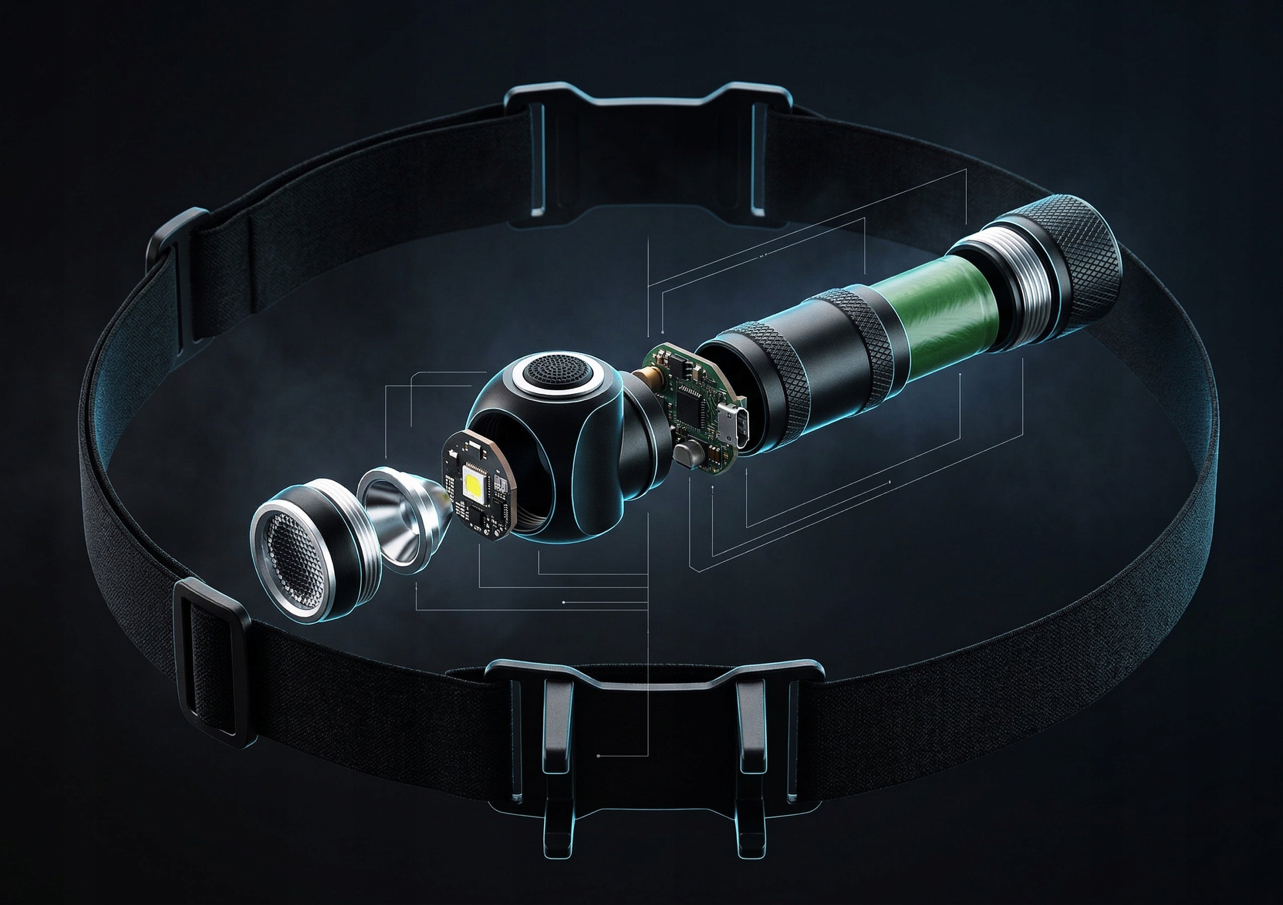 Headlamp Bicycle Headlamp LED 2in1 Flashlight Hand Lamp 3 Working Modes Manufacturer code L8F2 Lampka Rowerowa LED 2W1