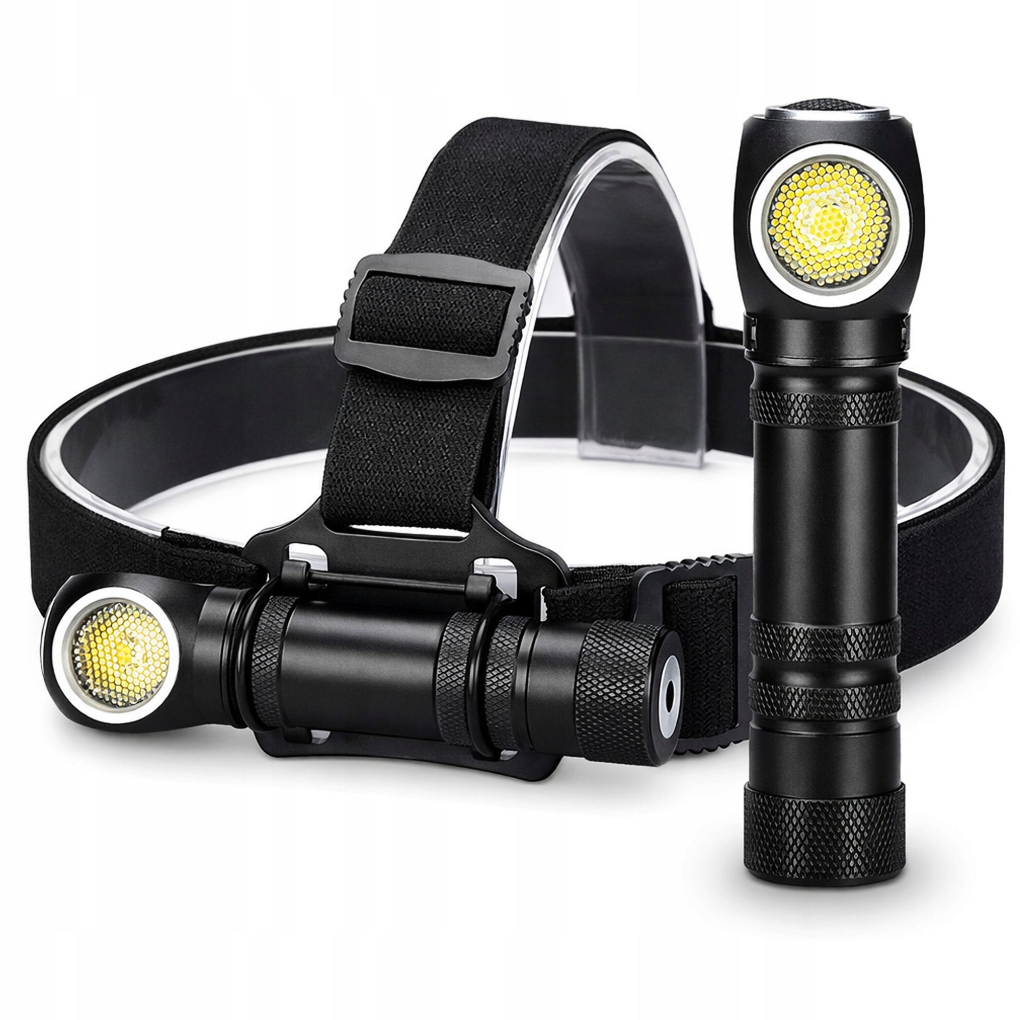 Headlamp Bicycle Headlamp LED 2in1 Flashlight Hand Lamp 3 Working Modes Packaging status original