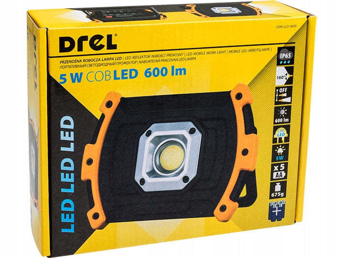 Headlight halogen lamp 5W COB LED + batteries Brand Drel