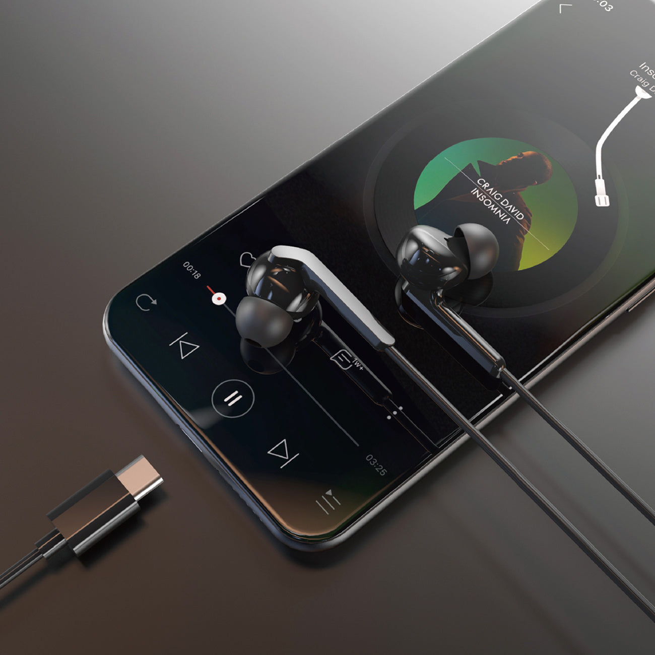 Headphones Dudao X3C+ wired USB-C in-ear 1.2m - black Brand Dudao