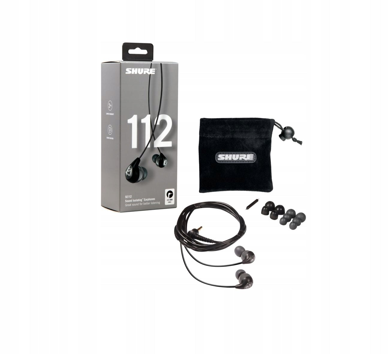 Headphones Shure SE112 black - high quality sound comfort of use