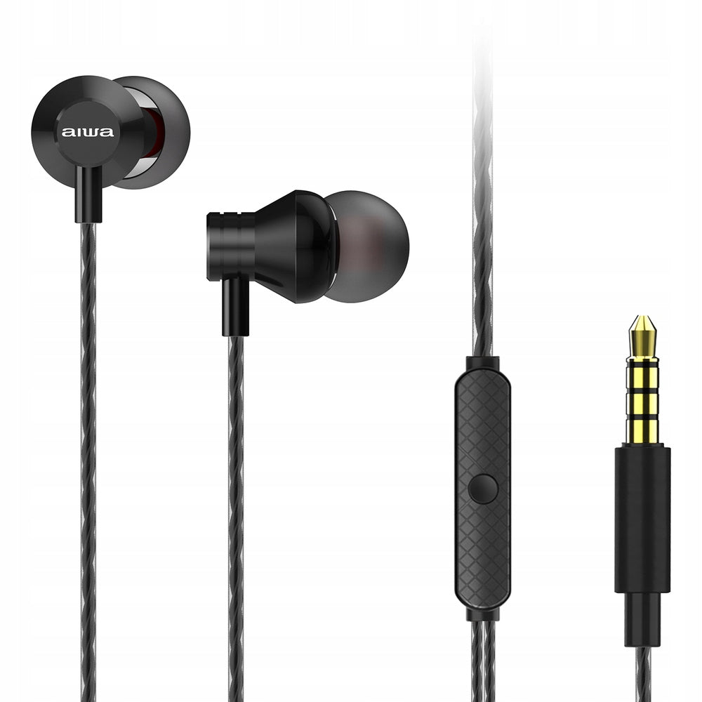 Headphones dock. AIWA ESTM-50BK mic, Black Packaging status original