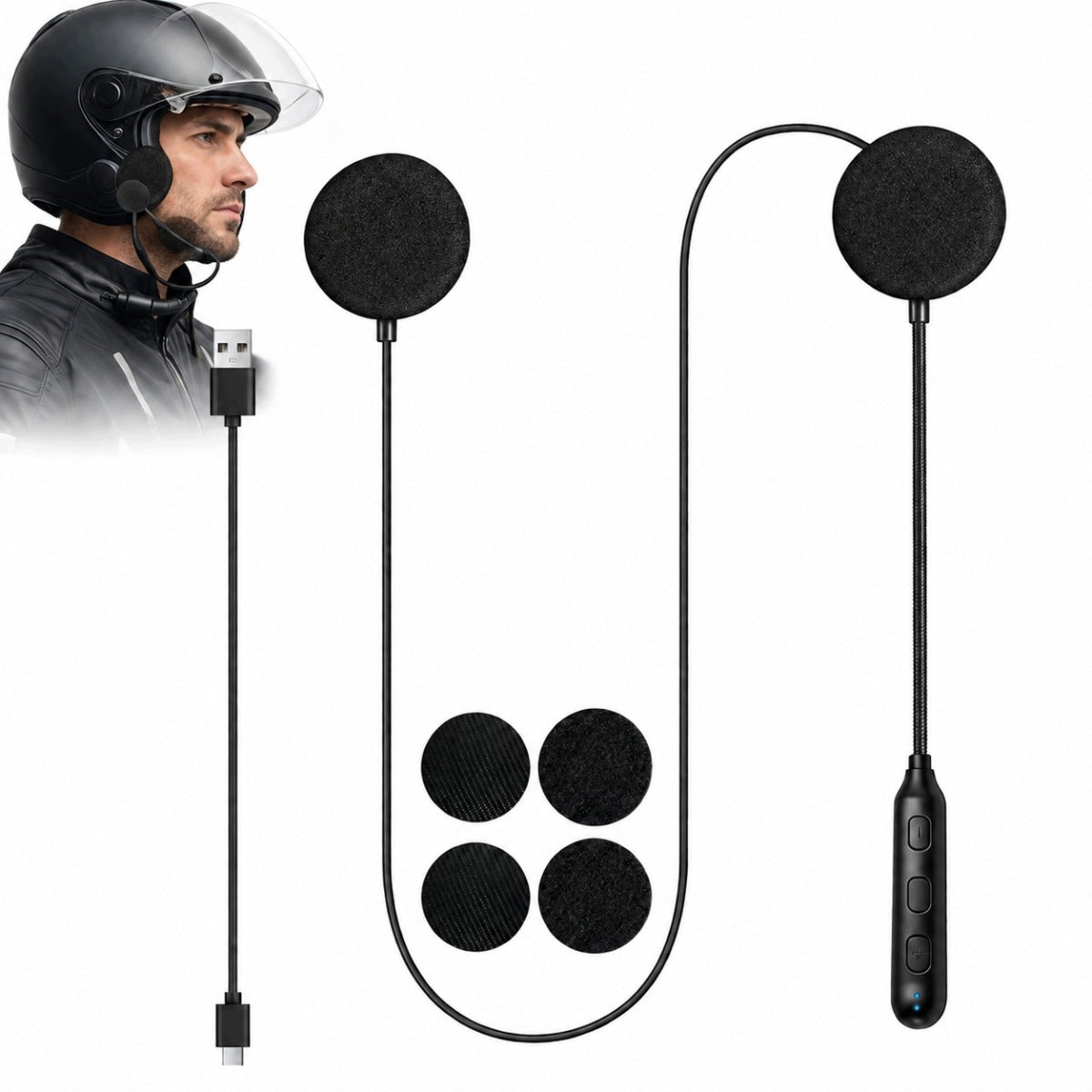 Headphones for helmet BT5.3 noise reduction motorcycle speakerphone