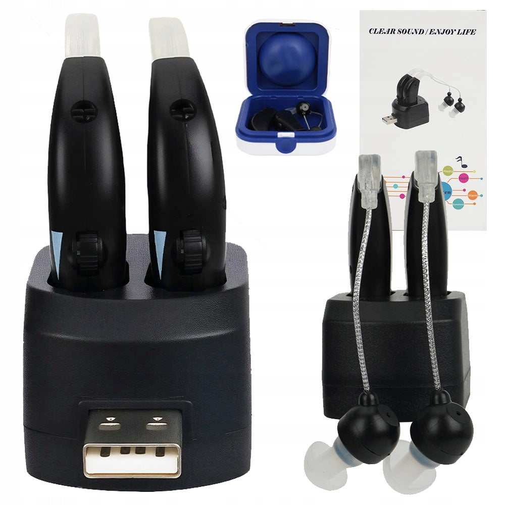 Hearing Aid 2in1 Rechargeable Ear Amplifier Hearing Gift Father's Day