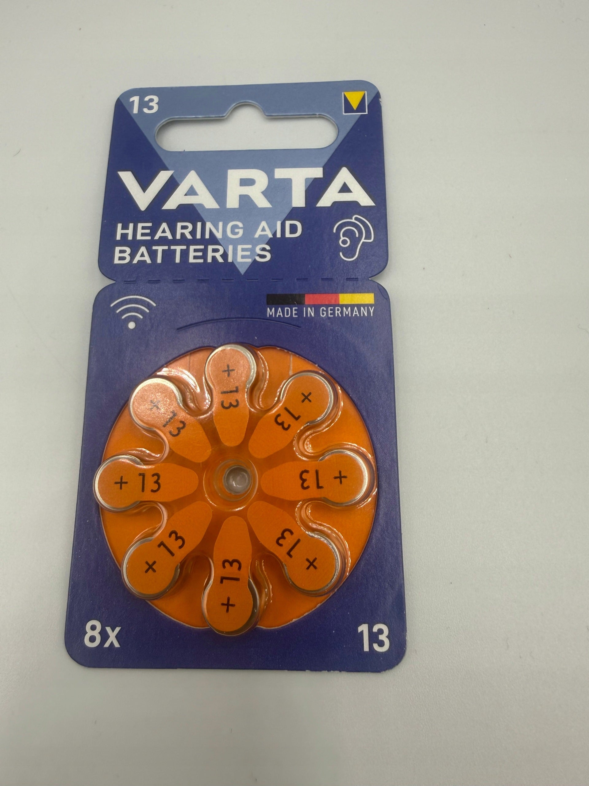 Hearing Aid Batteries 13 VARTA 8pcs PR48 1,45V Battery Packaging status original