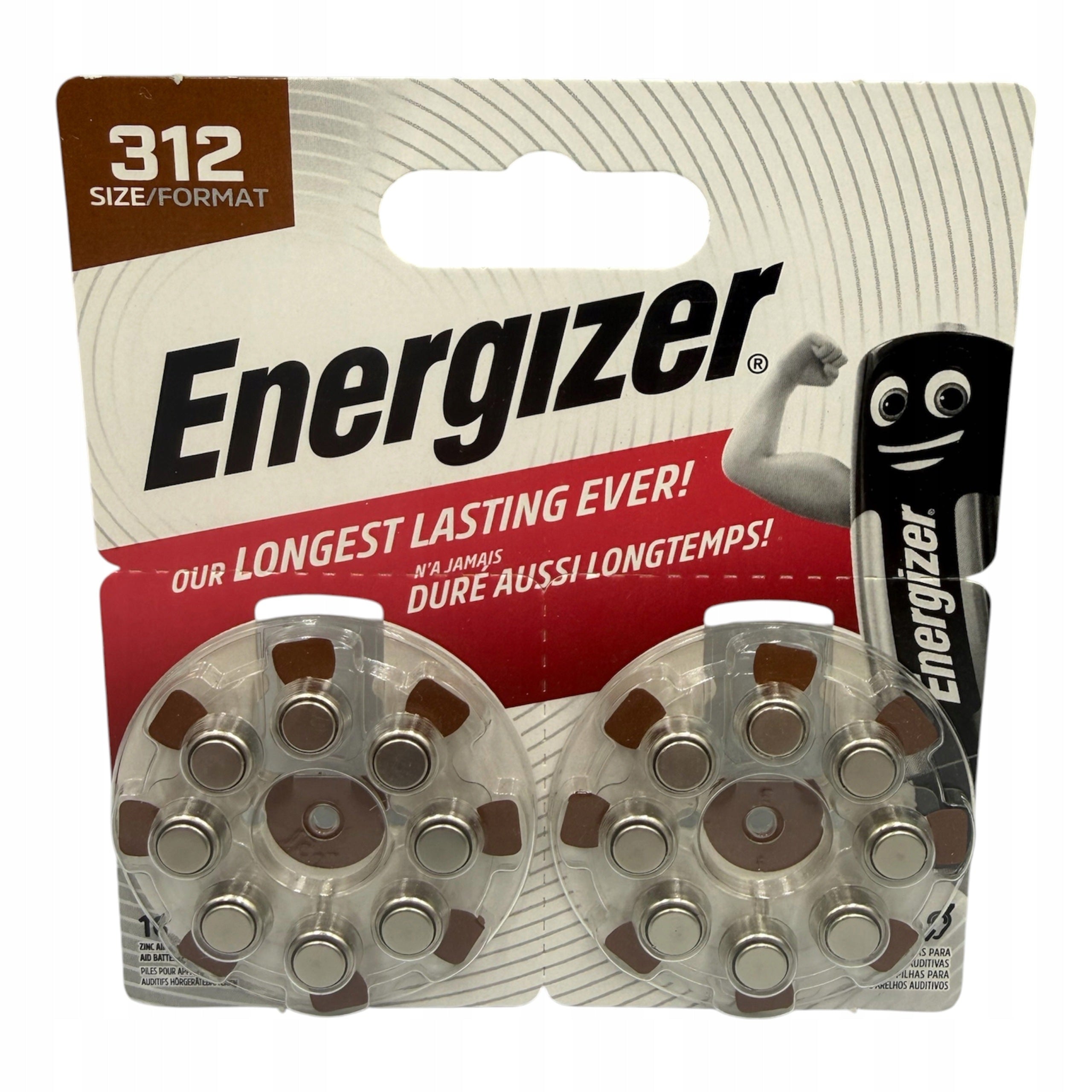 Hearing Aid Batteries 16pcs Format 312 ENERGIZER PR41 1.45V Battery