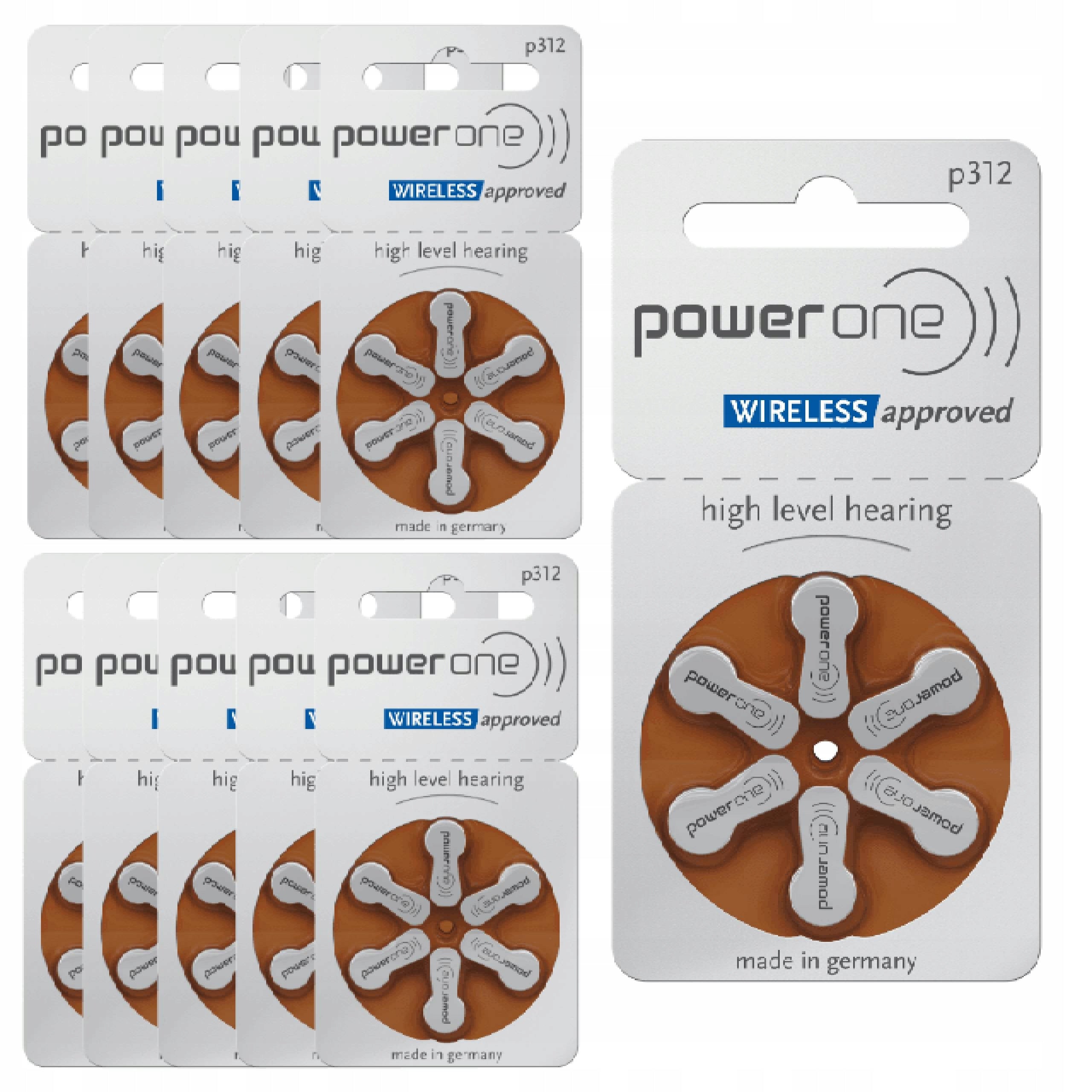 Hearing Aid Batteries 312 PR41 p312 VARTA Power One x60