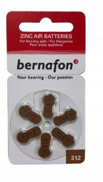 Hearing Aid Batteries Bernafon 312 - 6pcs